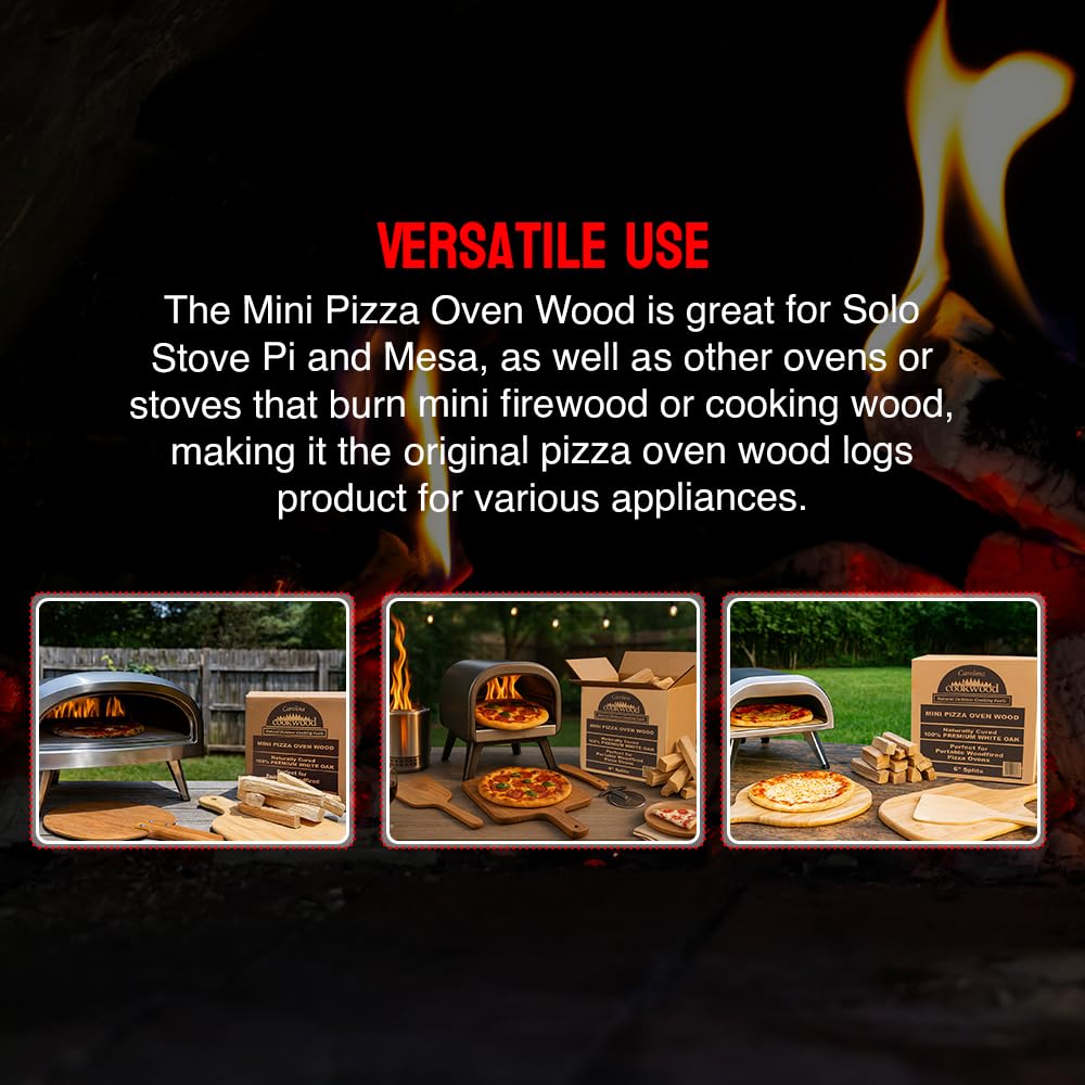 Mini Pizza Oven Wood, 6 Inch Firewood Logs, White Oak Hardwood Splits for Portable Wood-Fired Pizza Ovens, USA Made, Sustainably Milled, Approximately 12-14 lbs