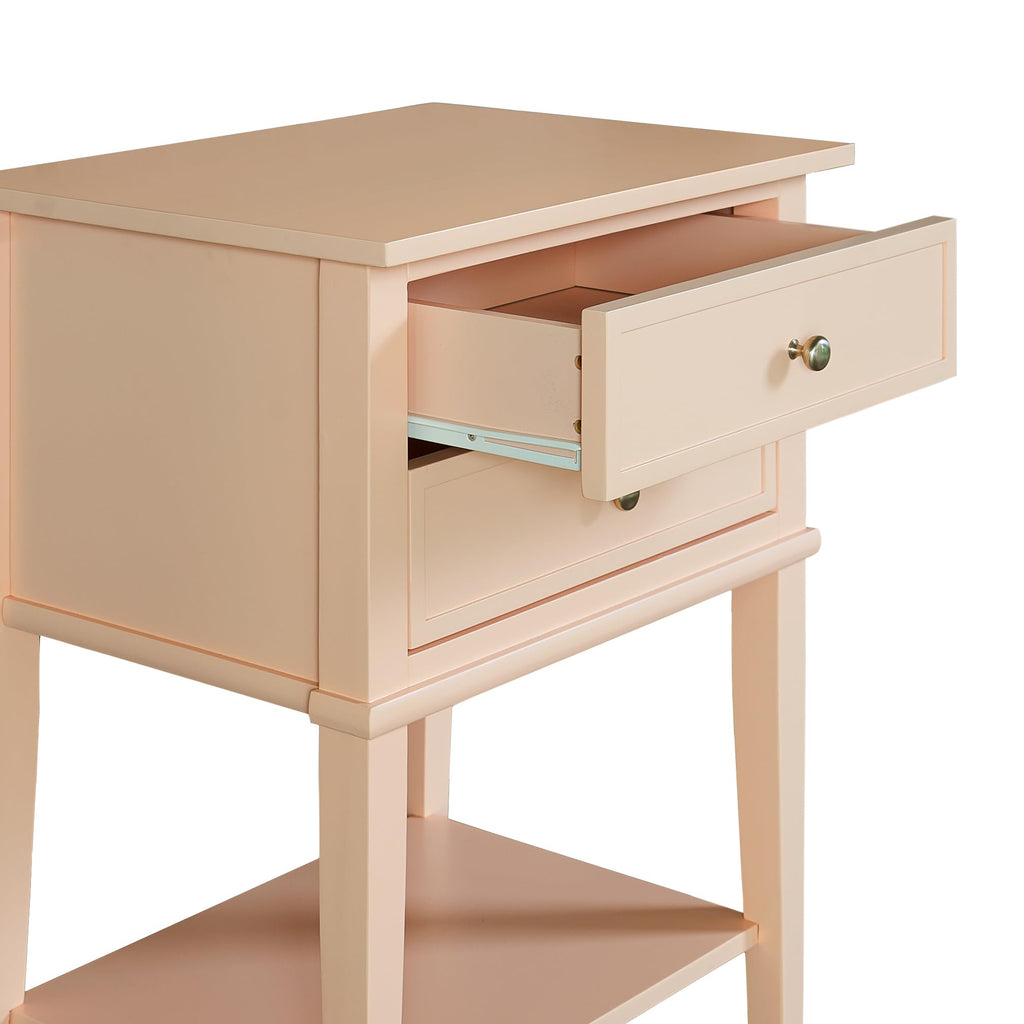 Ameriwood Home Franklin Accent Table with 2 Drawers, Pink