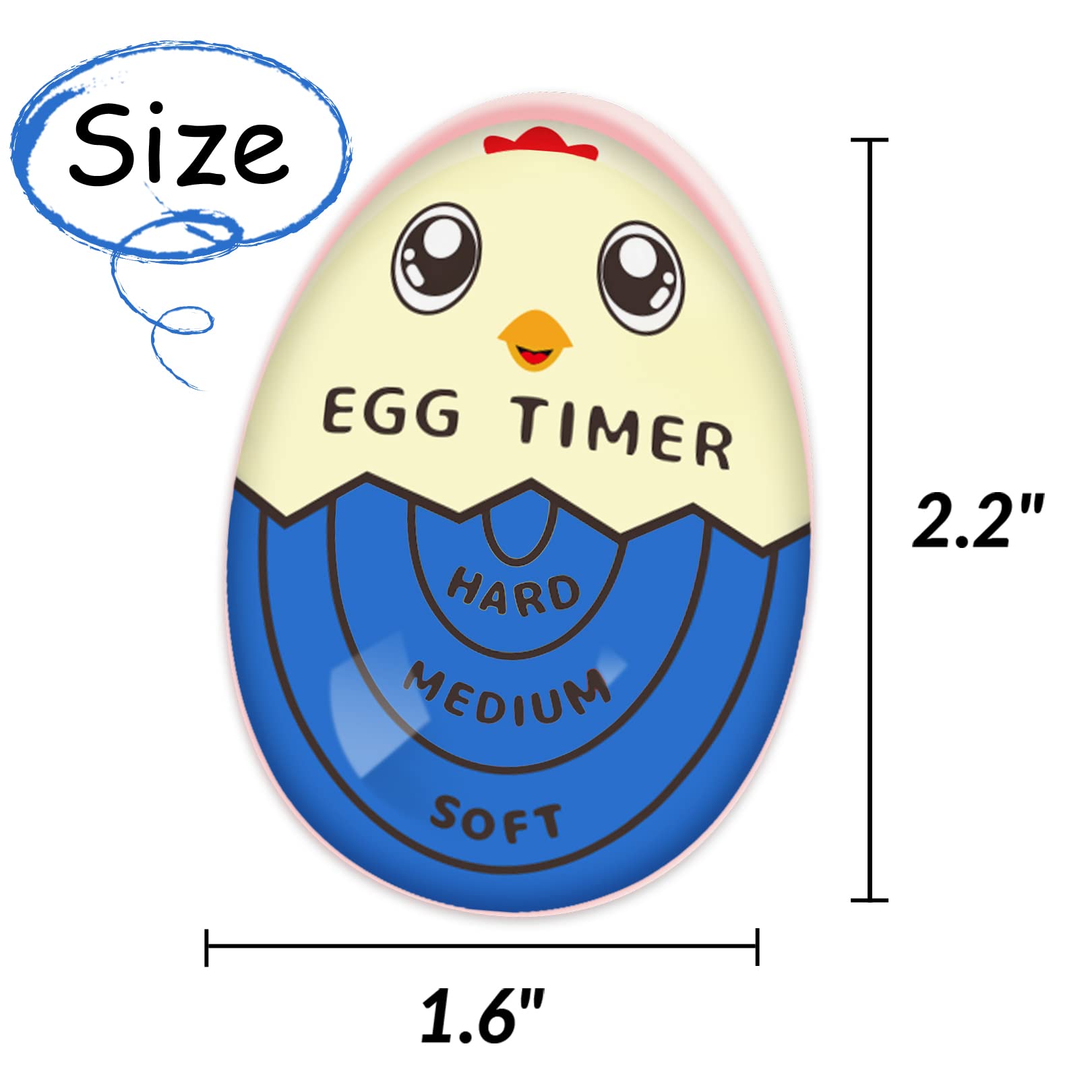 Lasubst Egg Timer for Boiling Eggs that Changes Color When Done, Blue
