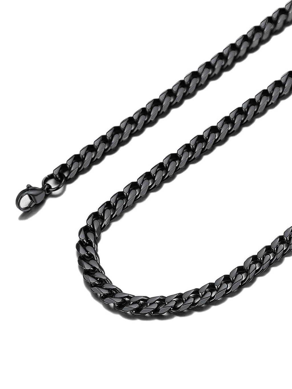 Suplight Cuban Link Chain for Men Women, 18K Gold Plated/Stainless Steel Black Miami Curb Cuban Chain Necklace, 3/6/9/12 mm 14-30 Inch Hip Hop Mens Jewelry, Send Gift Box
