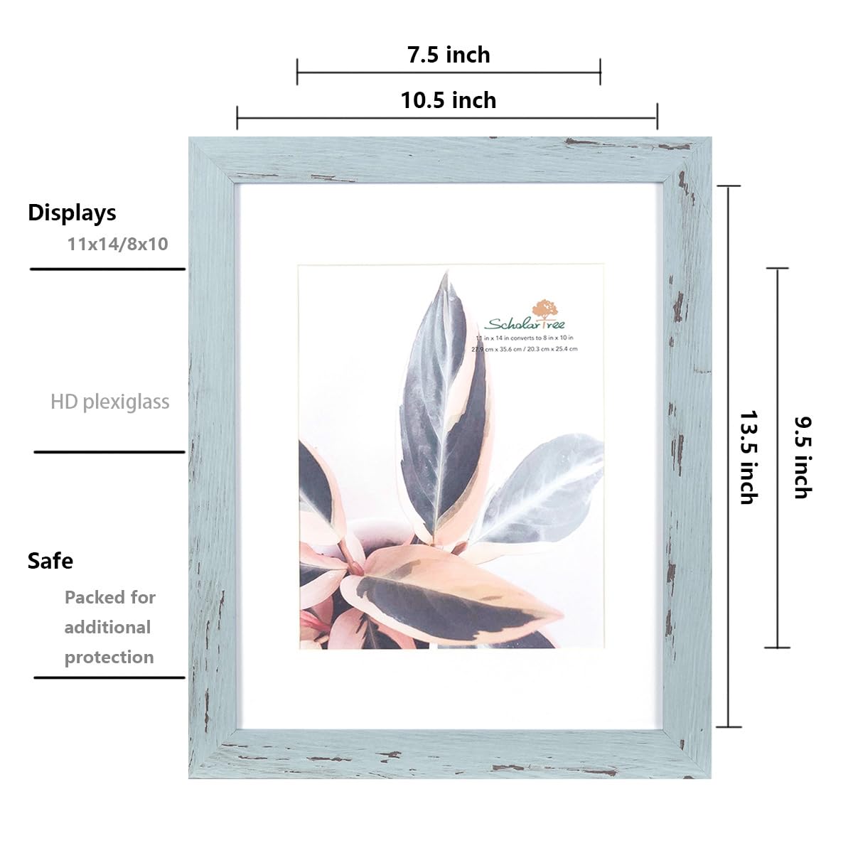 5x7 Picture Frame Gold, Display 5x7 without Mat or 4x6 with Mat, Wall Gallery Photo Frames