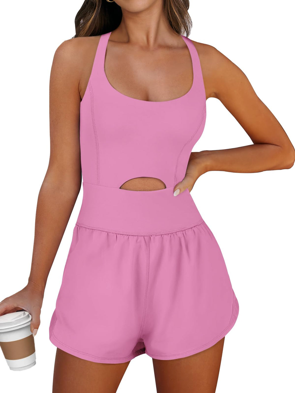 Caracilia Women's Workout Athletic Romper Summer Sets Short Jumpsuits Onesie Running Outfits Exercise Gym 2026 Trendy Clothes