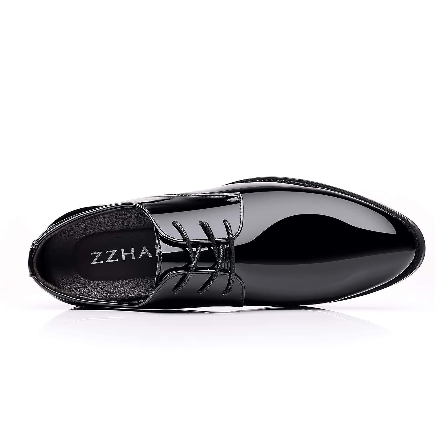 ZZHAP Men's Pointed-Toe Tuxedo Dress Shoes Casual Slip-on Loafer