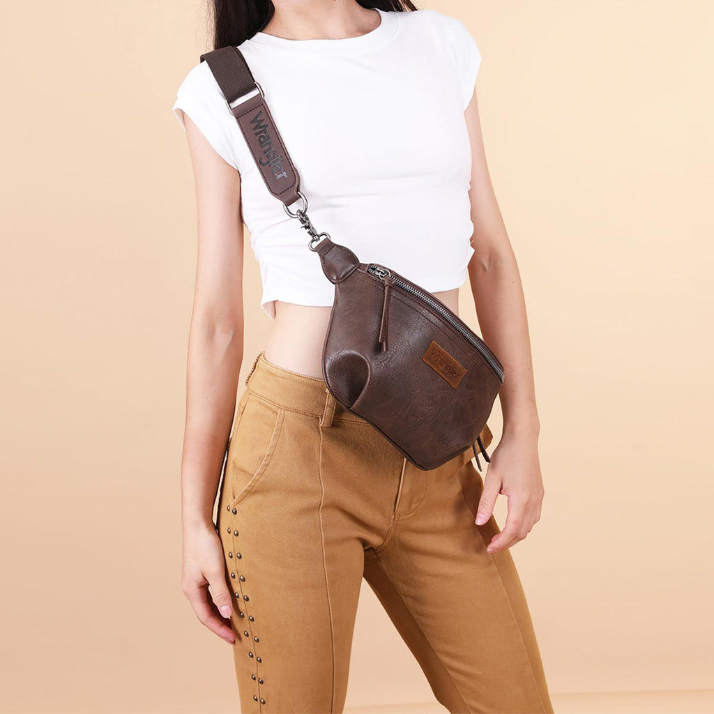 Wrangler Crossbody Bags for Women Large Fanny Packs Bum Bag Travel Belt Bags Sling Purse