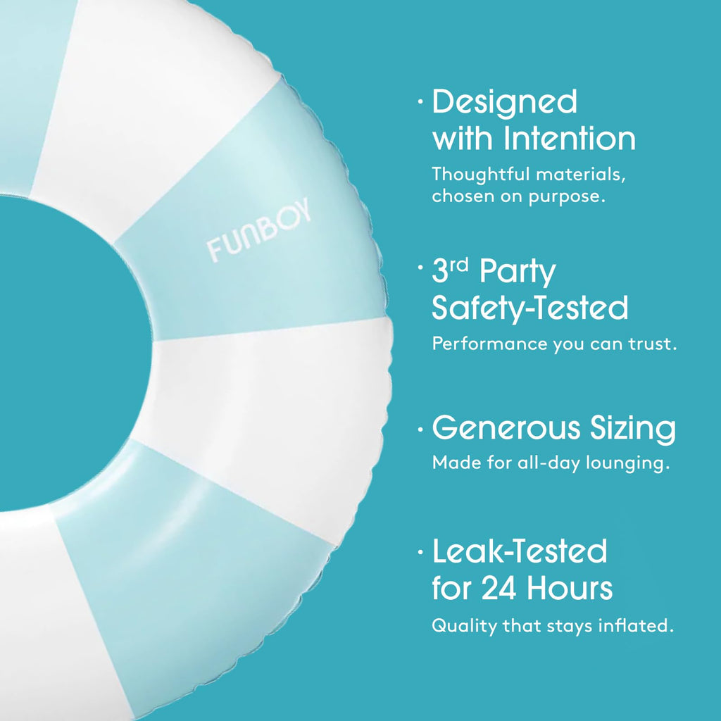 FUNBOY Giant Vintage Stripe Inflatable Tube Pool Float with Cup Holder 48" Large Pool Float for Adults Inner Tube Swimming Pool Toys Swim Rings Pool Lounger Float for Pool Party & Summer