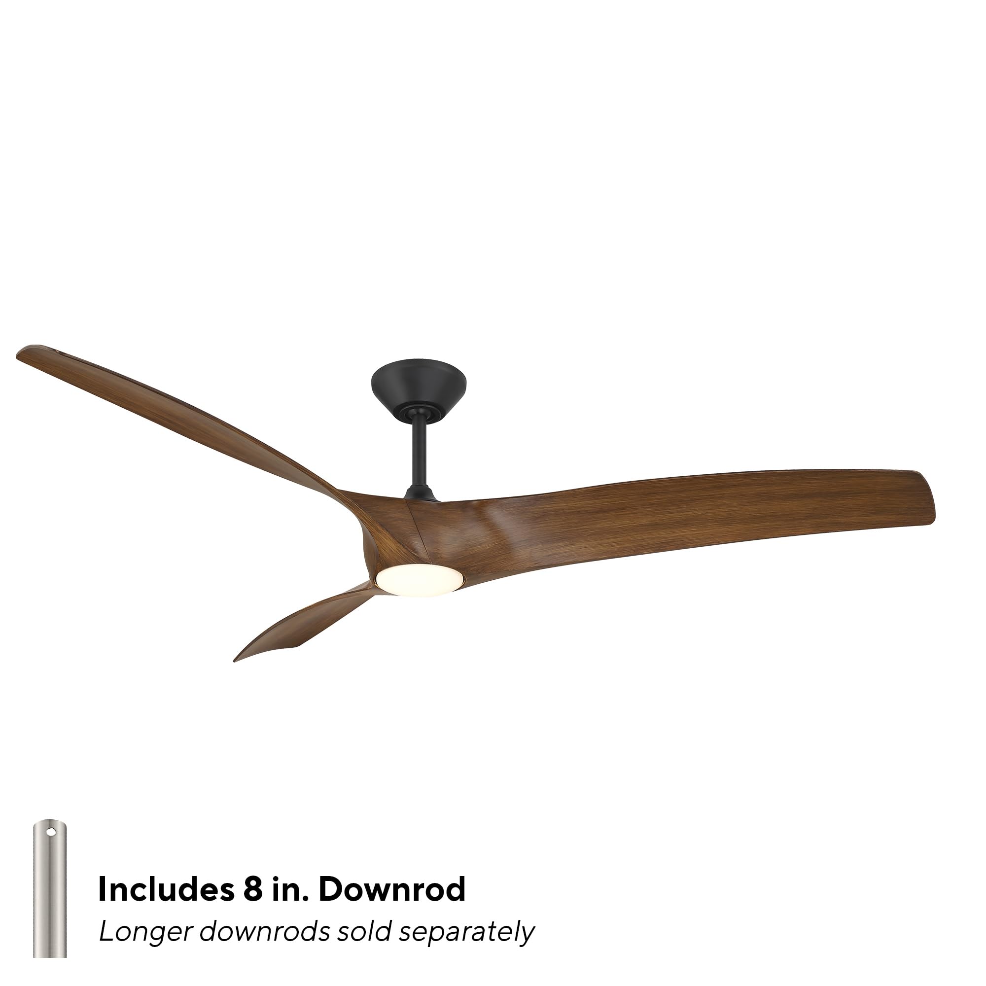 Modern Forms Zephyr Smart Indoor and Outdoor 3-Blade Ceiling Fan 52in Bronze/White Oak with Adjustable CCT 2700K-3000K-4000K-5000K LED Light Kit and Remote Control