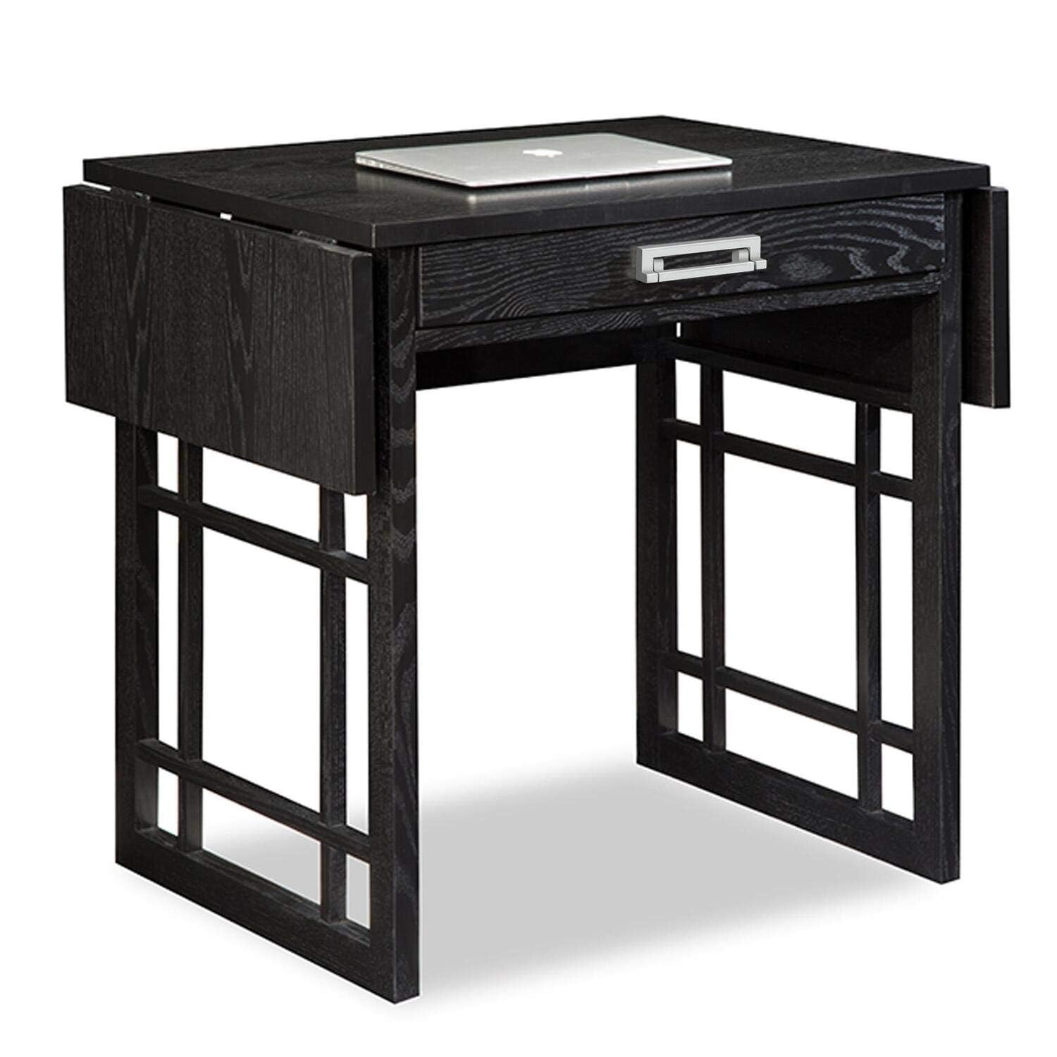 Leick Home Cottage White Turned leg Laptop Desk with Center Drawer, White