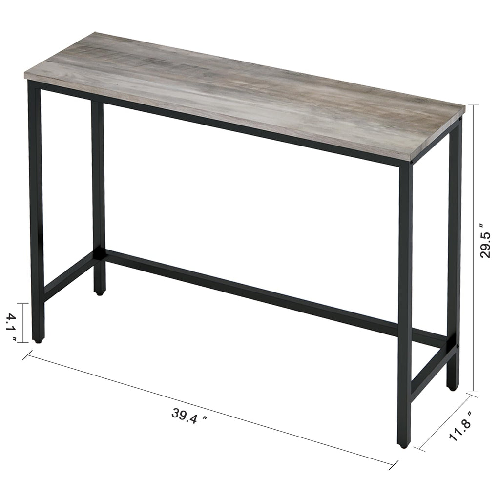 Timberer 39.4” Console Table, Hallway Entrance Table Sofa Table Behind Couch, for Living Room, Entryway, Easy Assembly, Accent Table, Black
