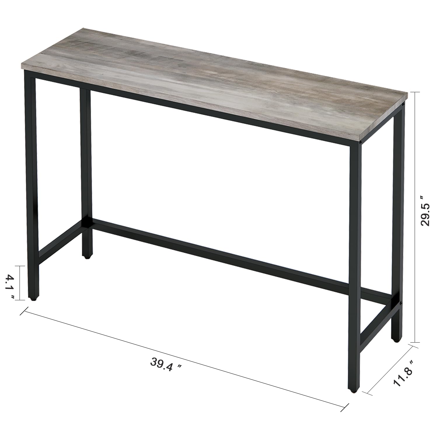 Timberer 39.4” Console Table, Hallway Entrance Table Sofa Table Behind Couch, for Living Room, Entryway, Easy Assembly, Accent Table, Black