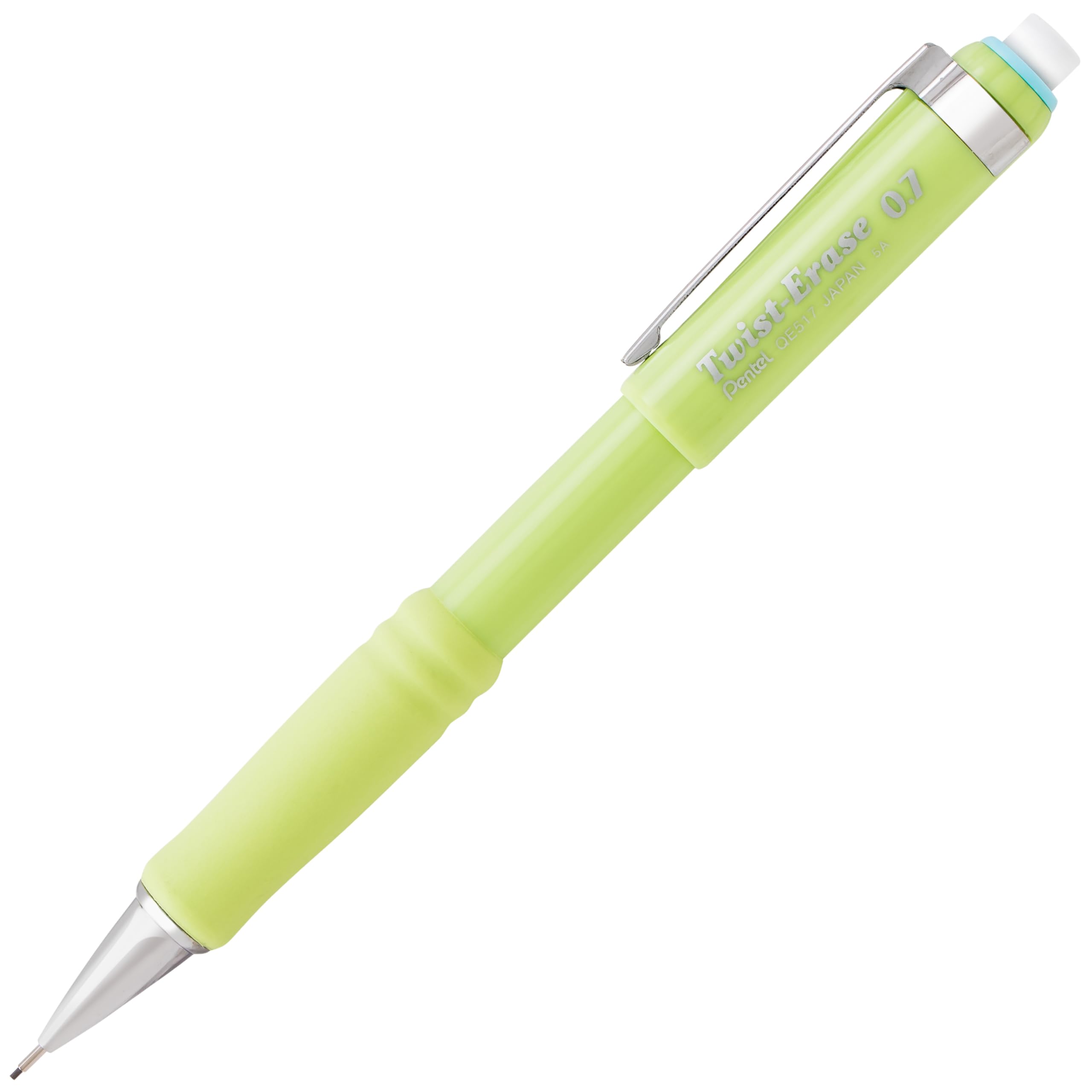 Pentel Twist-Erase III Mechanical Pencil, (0.7mm), Medium Line, Assorted Fashion Color Barrels, Pack of 4 (QE517FBP4M)