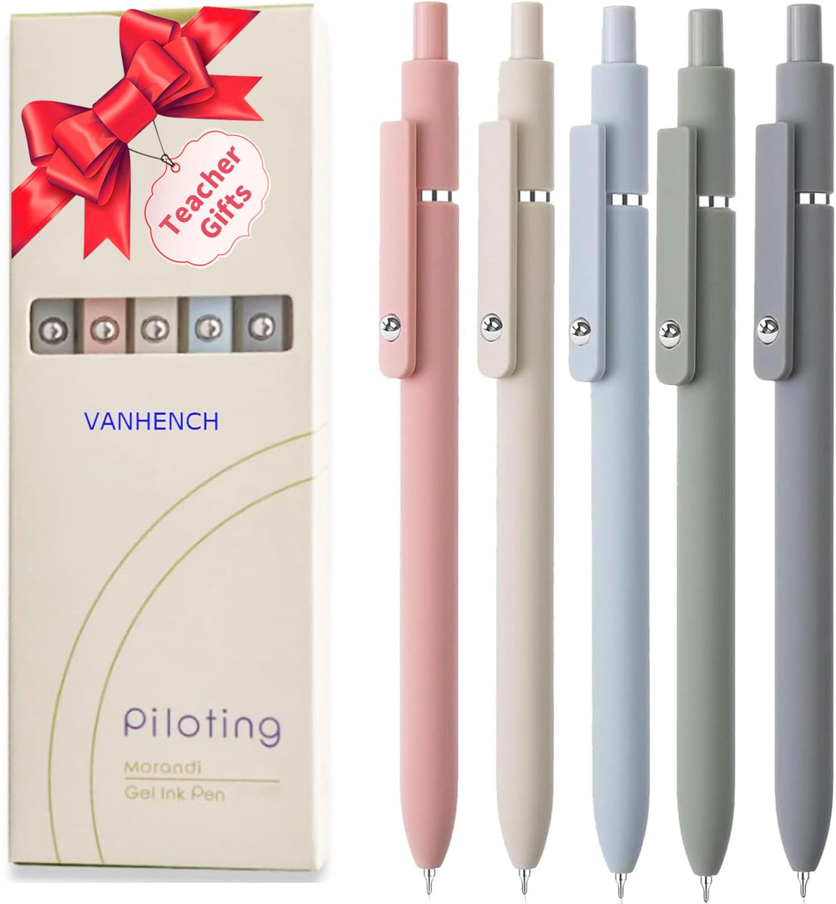 Vanhench 10Pcs Gel Pens, Black Ink Cute Pens for Trendy Stuff, Happy Birthday Gift Basket, Aesthetic Office Supplies (10PCS Gradient)