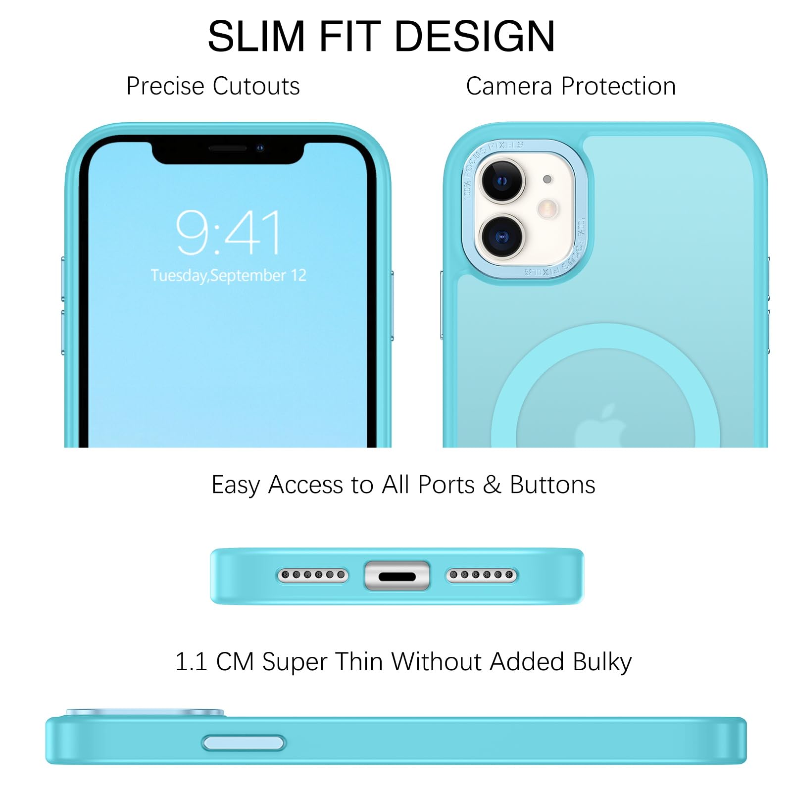 BENTOBEN for iPhone 11 Phone Case, Phone case for iPhone 11 Magnetic Case [Compatible with Mag Safe] Translucent Matte Slim Shockproof Anti-Fingerprint Protective Cover for iPhone 11 6.1’’ Black