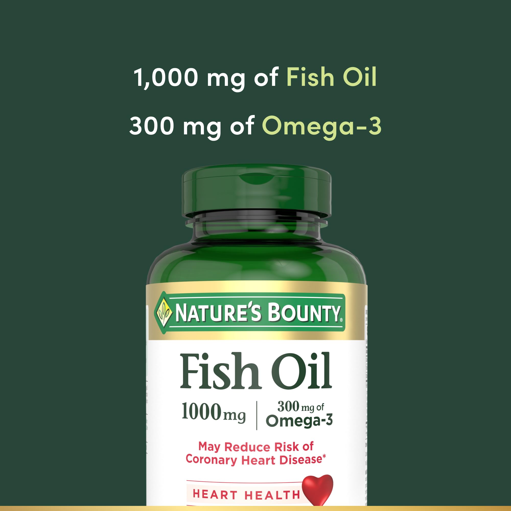 Nature's Bounty Fish Oil 1000 mg Coated Softgels, 220 Count