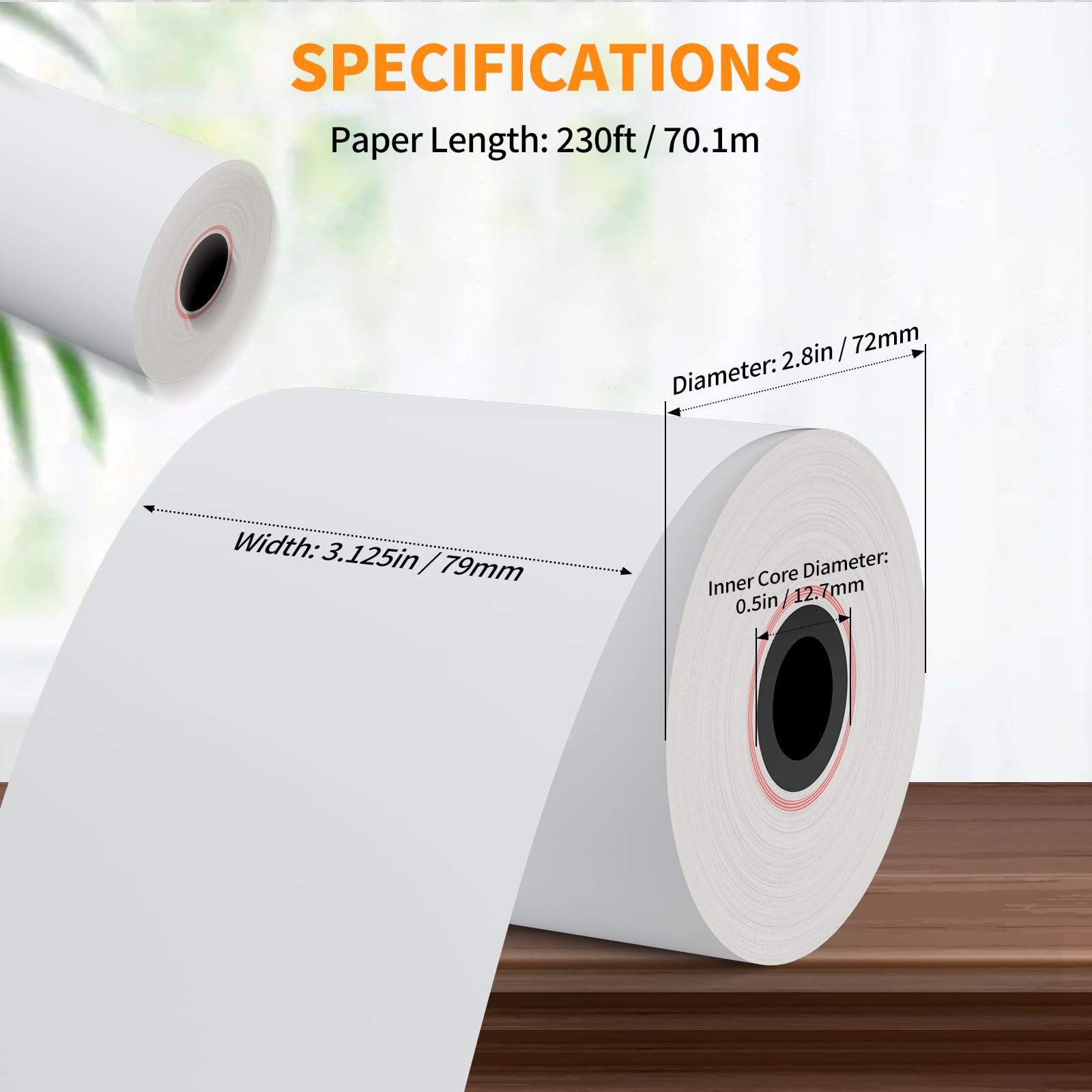 2 1/4'' x 50' Thermal Receipt Paper 50 Rolls, 2.25x50ft Receipt Roll Cash Register Paper - For Credit Card Machine POS Terminal Clover Mini Verifone