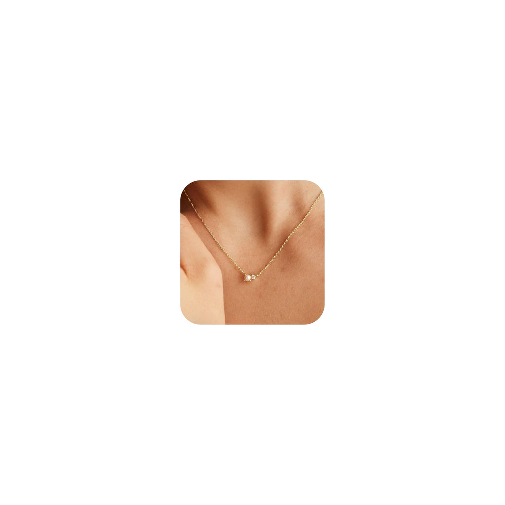 Pearl Necklace for Women Trendy,14k Gold Plated Necklace Dainty Wedding Necklace Small Cute Choker Necklace Gold Prom Drop Necklace Vintage Waterproof Jewelry for Women Prom Jewelry Fashion Gifts