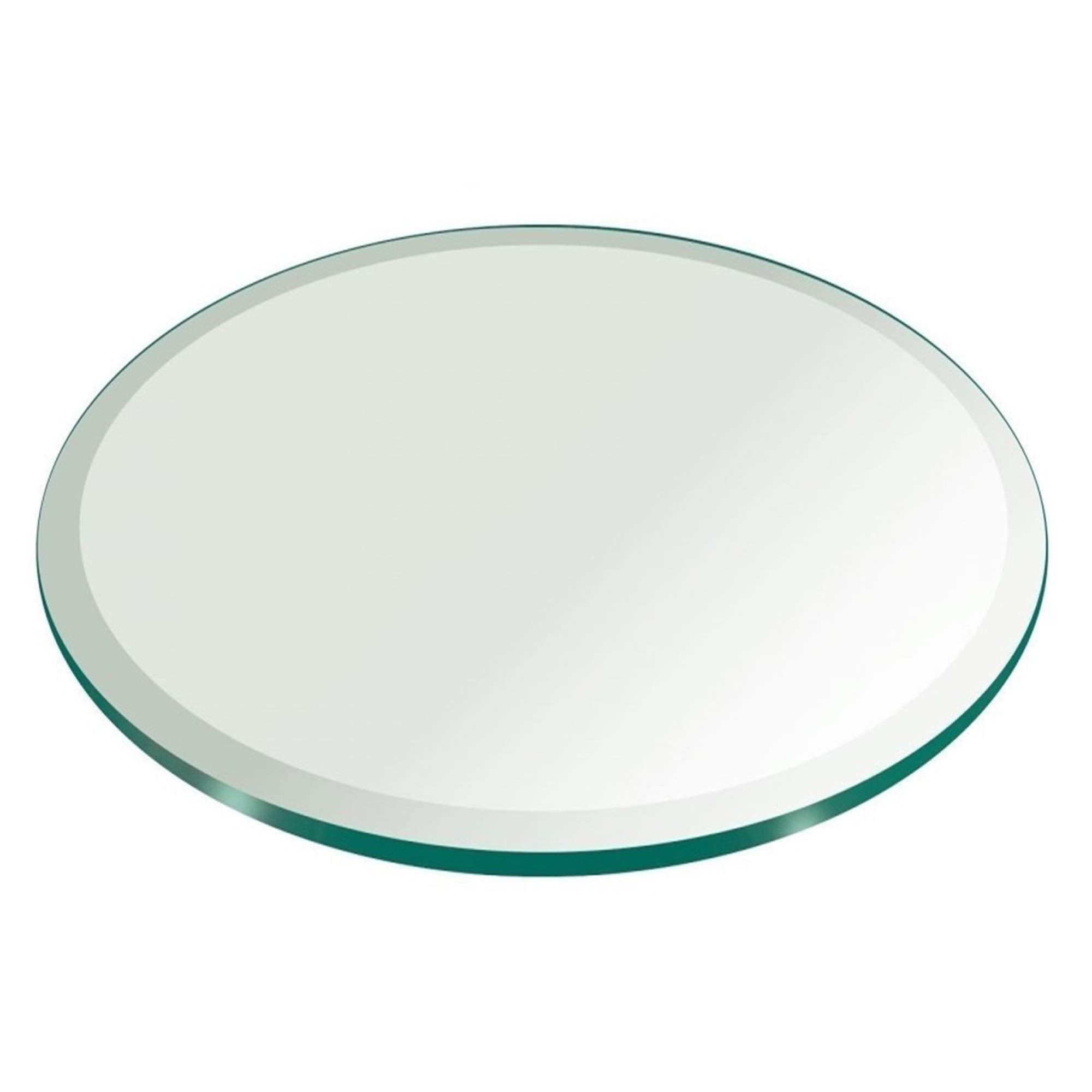 12" Inch Round Glass Table Top 1/2" Thick Tempered Beveled Edge by Fab Glass and Mirror
