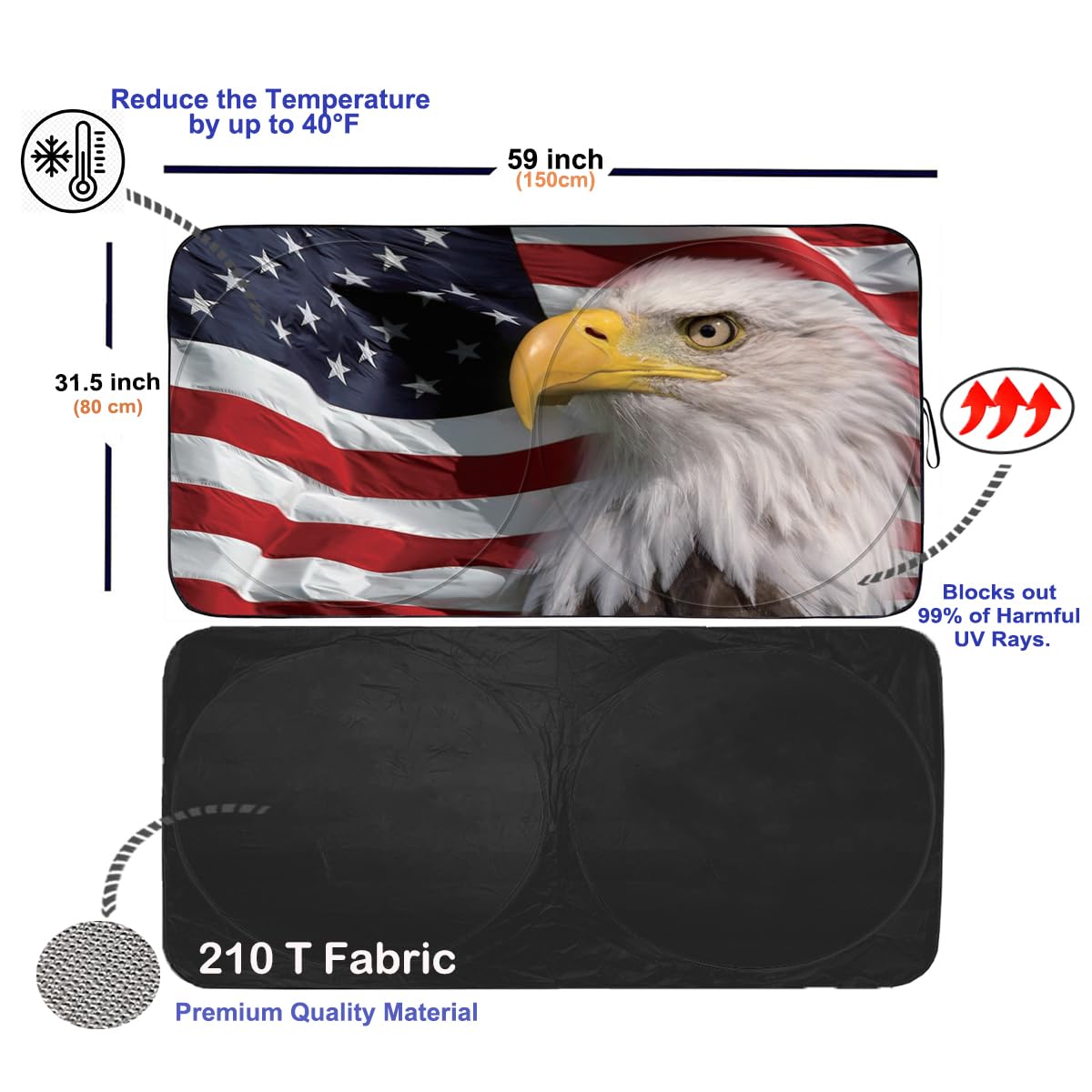 Gven Windshield Sun Shade for Car Front Window Cover Sunshades Visor Automotive Sun Shield for Full-Size Sedan & SUV, Mid-Size SUV, Sports Cars Mid-Size Pickup Truck Car Accessories(Abstract, L)