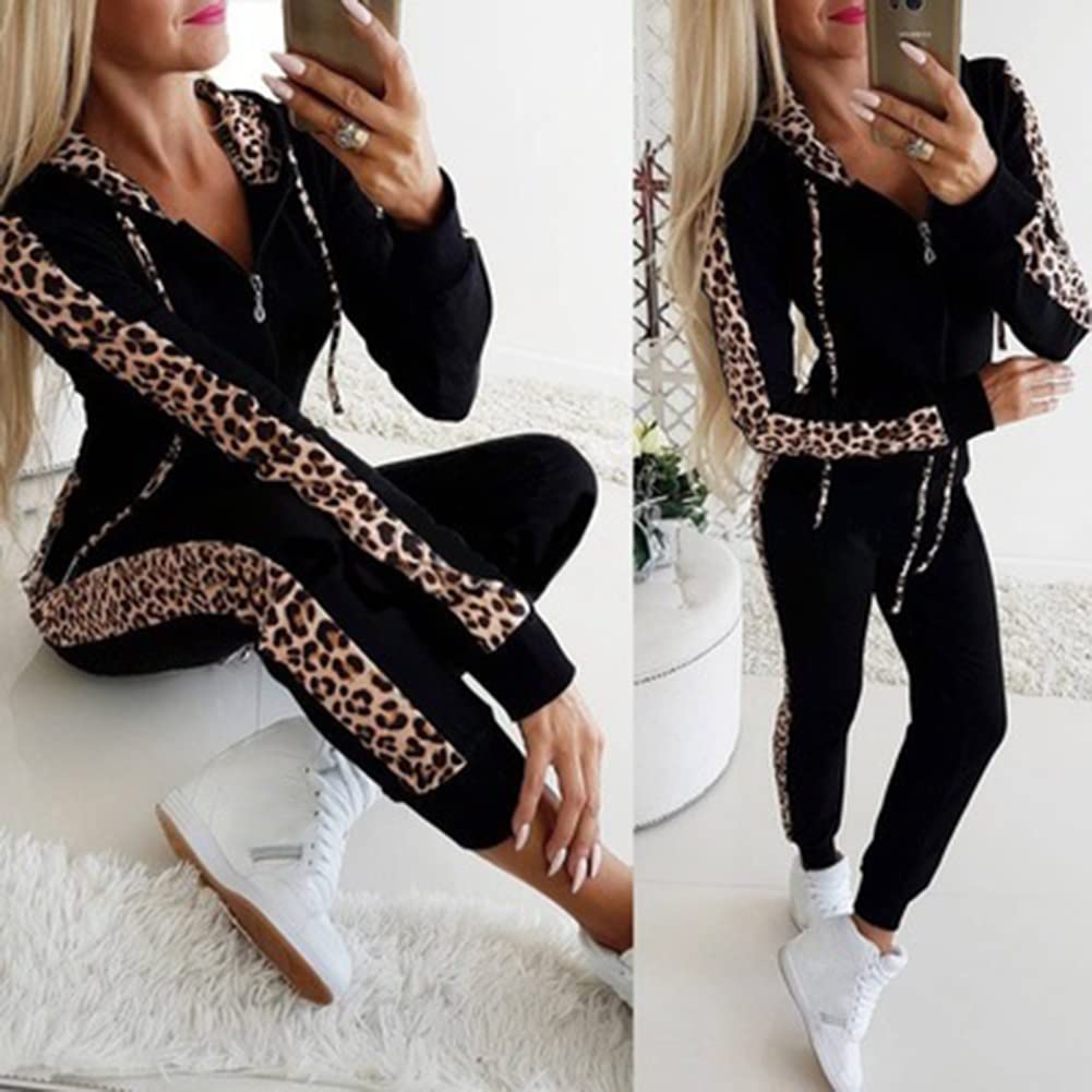 amropi Women's 2 Piece Tracksuit Sweatsuits Sets Hoodie Sweatshirt and Jogging Sweatpants Suit