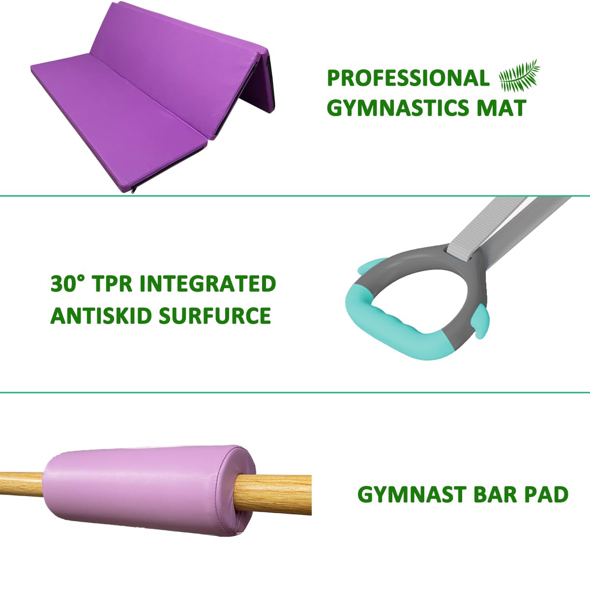 Foldable & Moveable Gymnastics Horizontal Bar with Rings,3’to 5’Adjustable Height Expandable Junior Kip Bar for Home,Indoor Gym Equipment for Kids