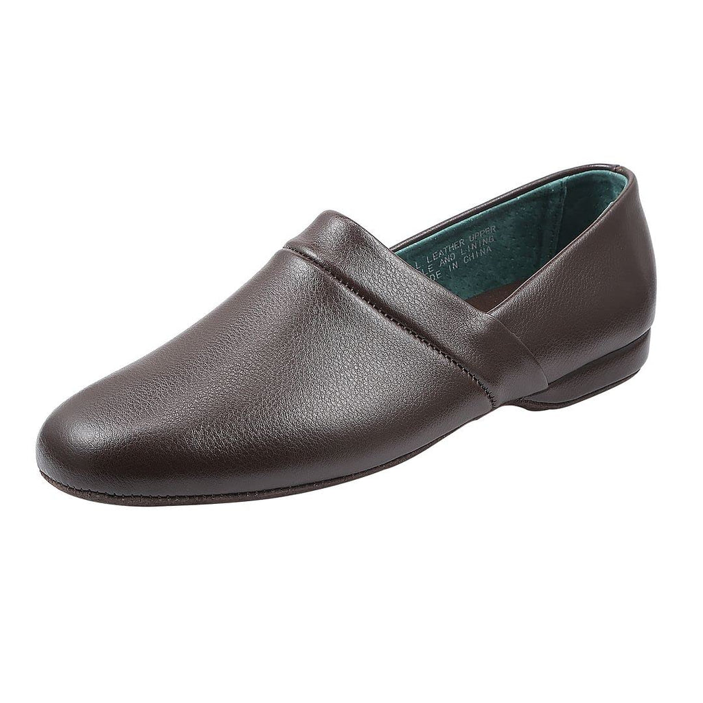 PAMIR Men's Opera Genuine Leather House Slippers | Full back slippers, 100% breathable leather, silent suede outsole, memory foam, hand turned, great gift for him