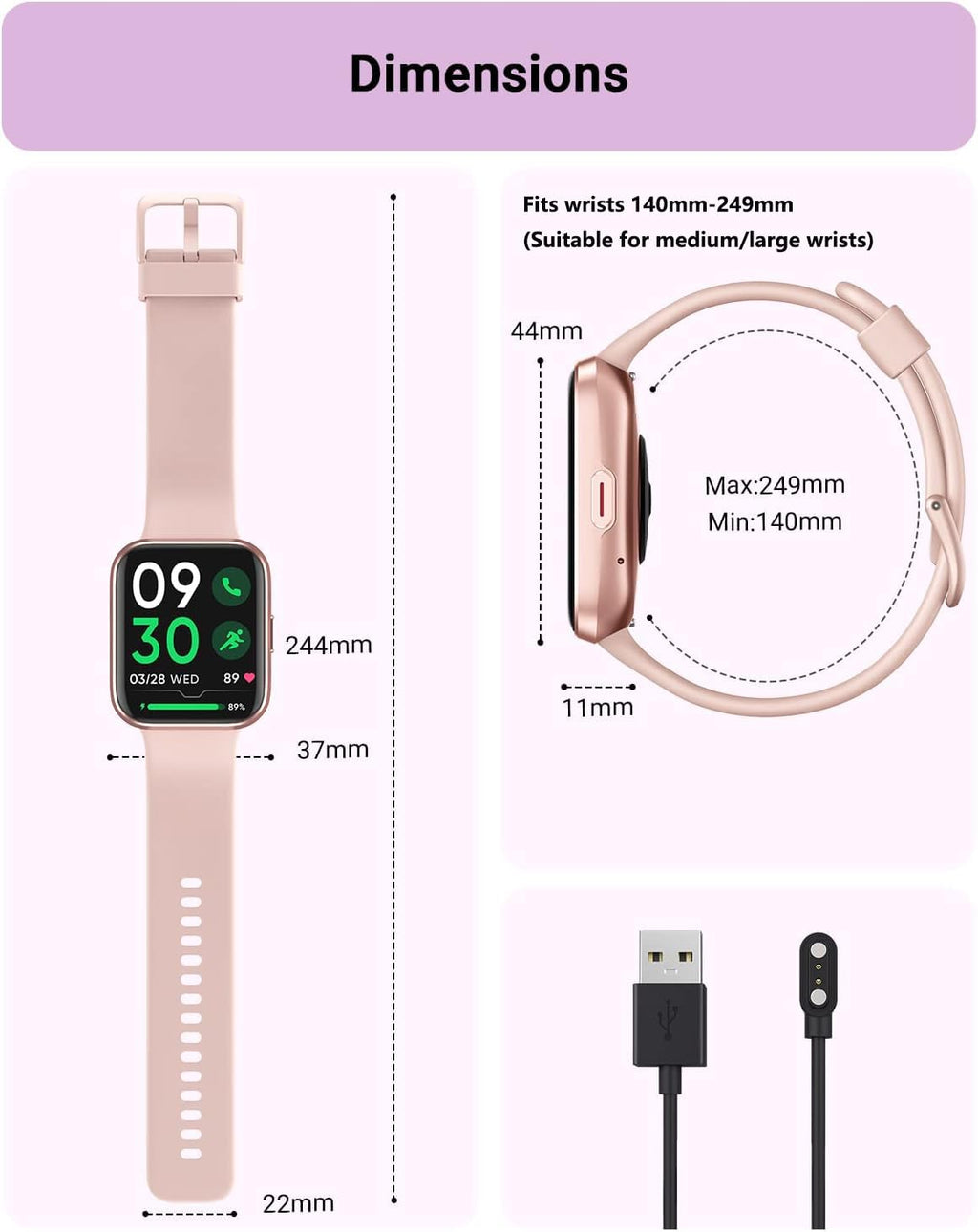 Tensky Smart Watch for Men/Women Android/iPhone/Samsung, Alexa Built-in, 1.8" Touch Screen Fitness Tracker with Answer/Make Calls, 3ATM Waterproof Heart Rate/Sleep/SpO2 Monitor, 120+ Sport Modes