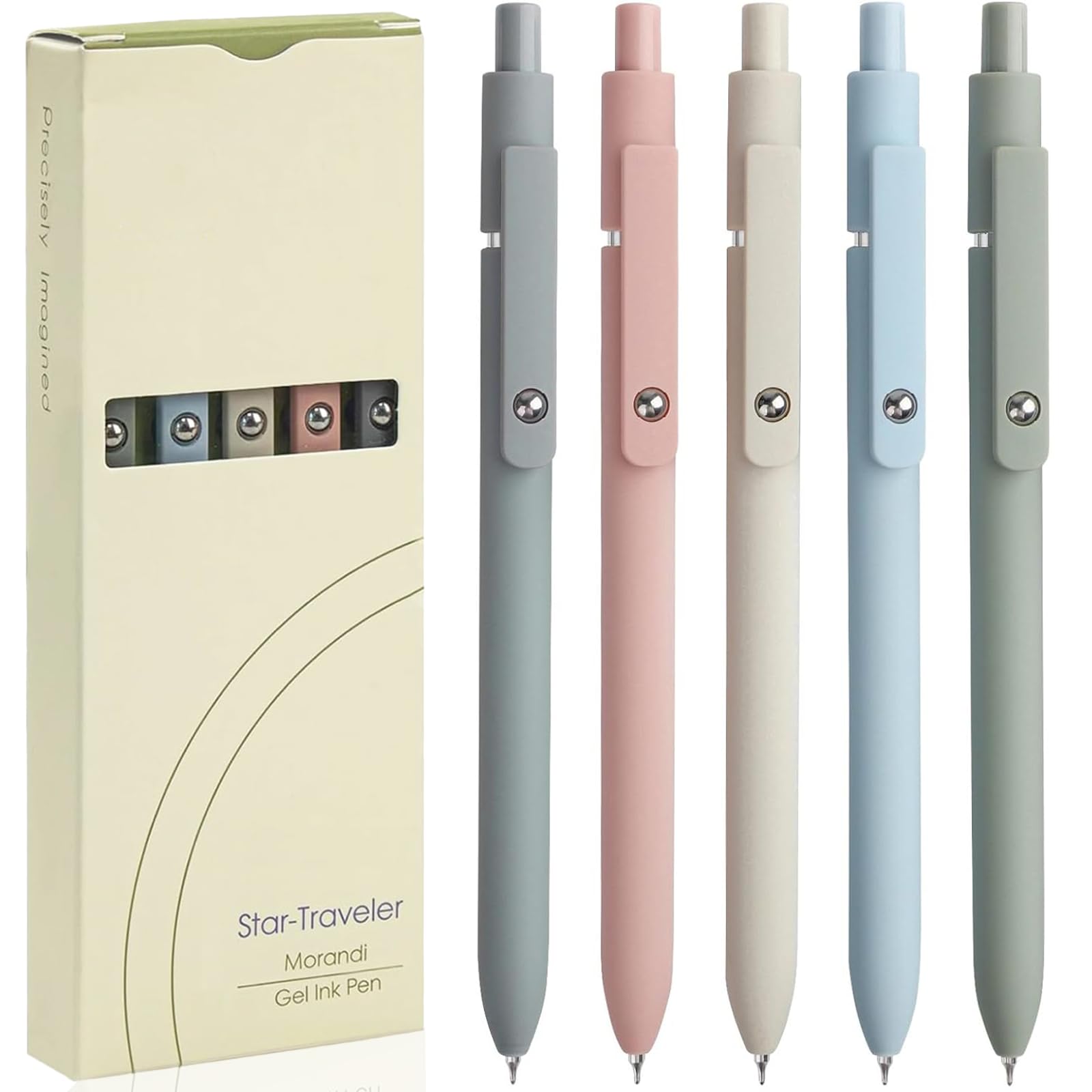 ACEES Gel Pens, 6 Pcs 0.5mm Fine Point Black Ink Pen With Smooth Writing, Office Desk Accessories, School Writing Supplies Gifts for Men Women, Quick Dry Pens For Journaling, Black/Gray/White