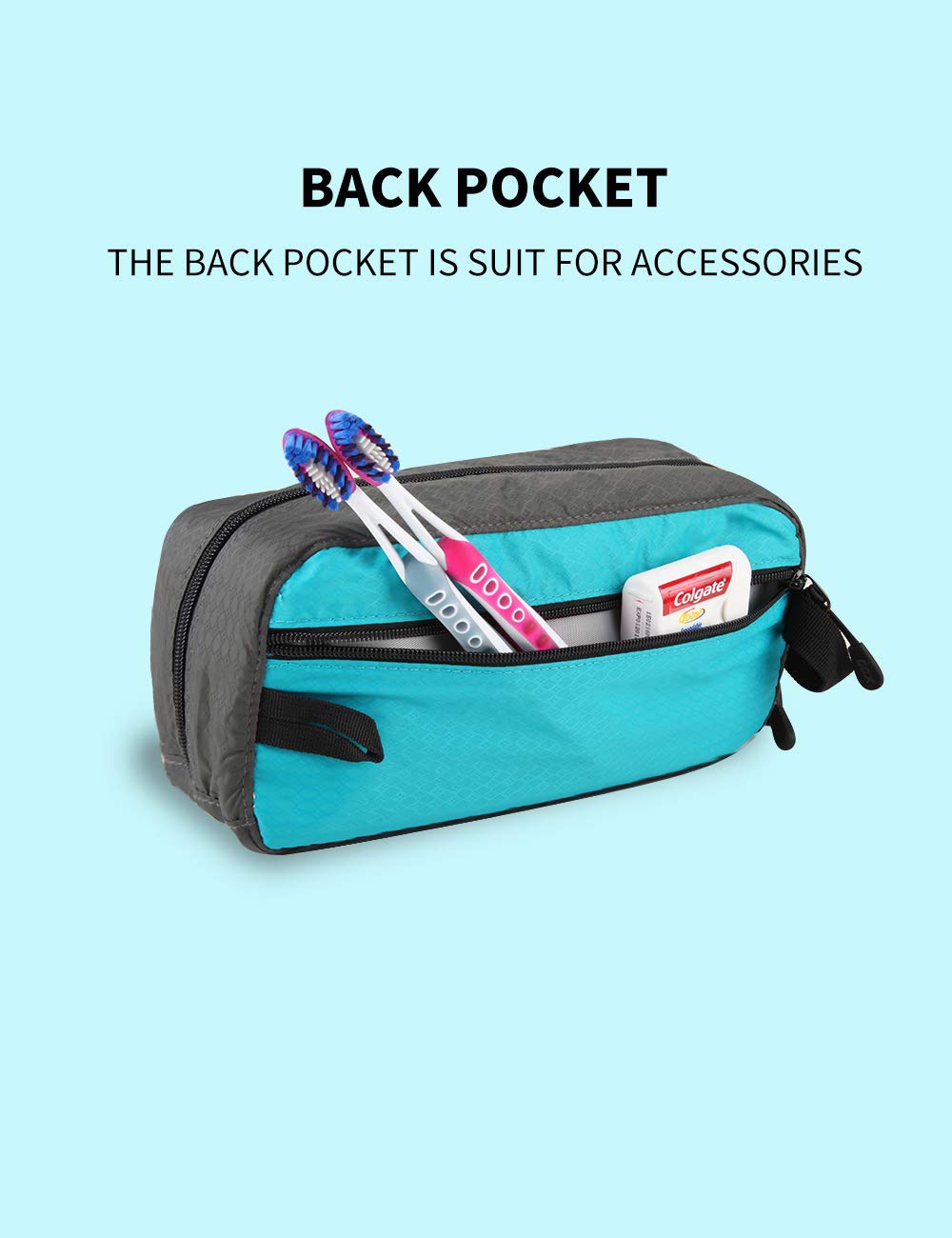 GOX Travel Small Toiletry Bag for Men Nylon Dopp Kit Medicine Bag Travel Organizer Pouch Shave Kits for Teens Toiletry Essentials Bathroom Compact (Black, 7.9 * 3.7 * 2 Inches)