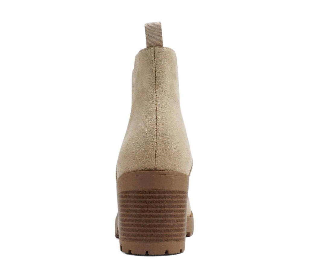 Soda Top Shoes Jaber Ankle Boot W Lug Sole Elastic Gore and Chunky Heel