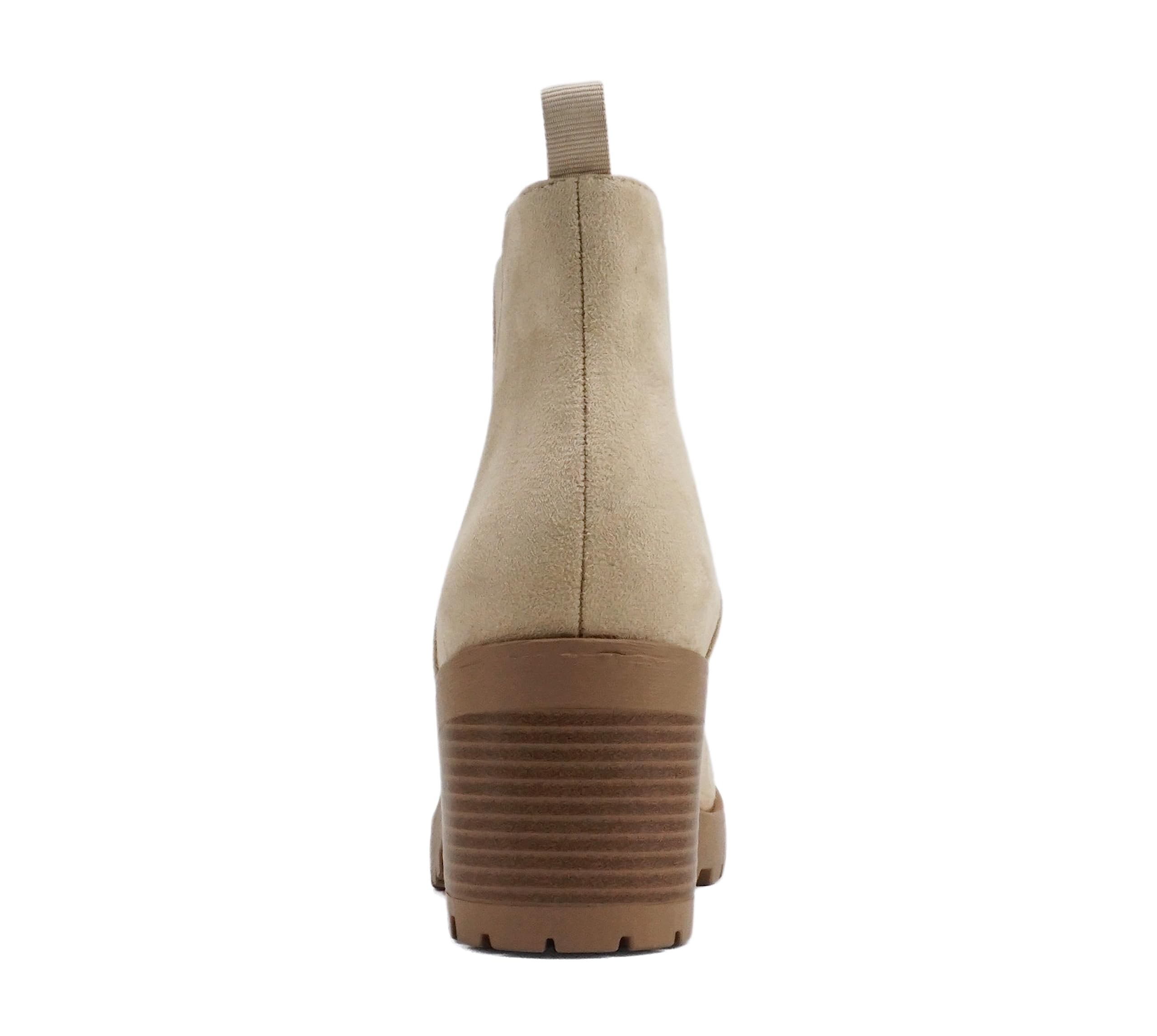 Soda Top Shoes Jaber Ankle Boot W Lug Sole Elastic Gore and Chunky Heel