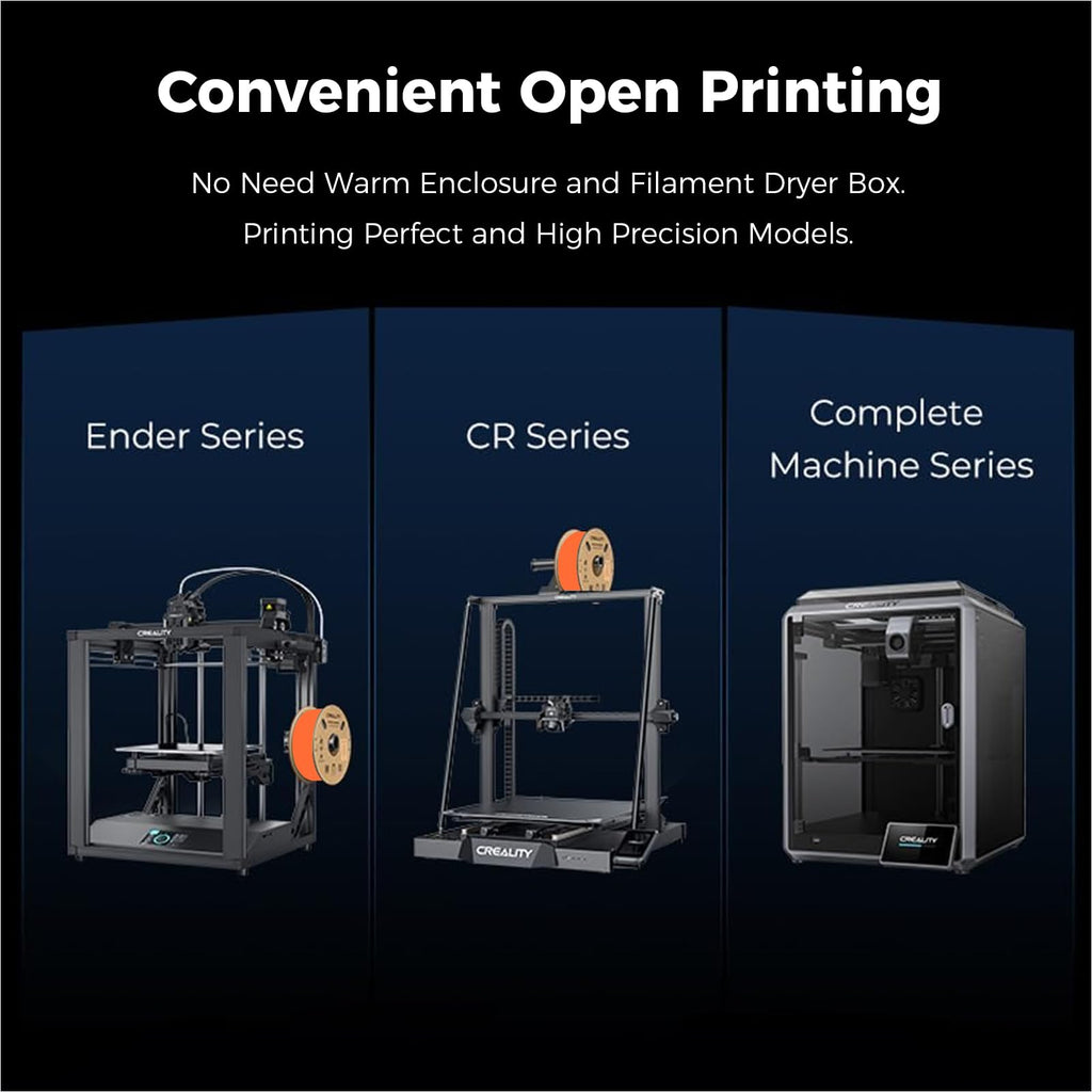 Creality Hyper ABS Filament, Official 3D Printer Filament ABS 1.75mm for Up to 300mm/s High-Speed Printing Convenient Open Printing Material, 1kg(2.2lbs) Spool Fit Most 3D Printer(Black)