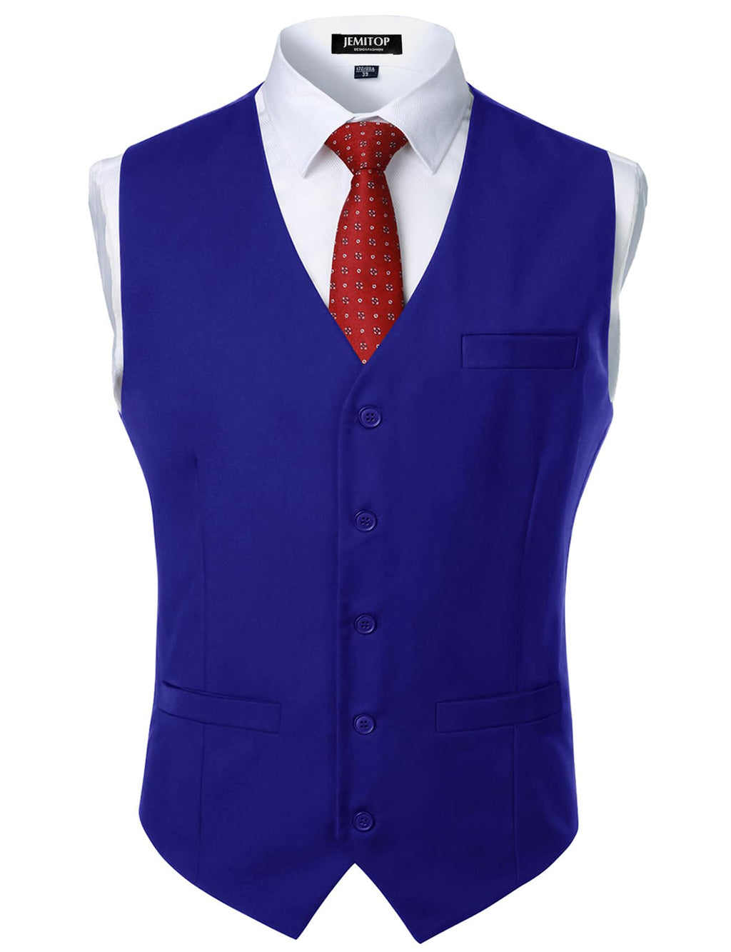 JEMITOP Men's Classic Slim Fit Dress Vest Formal Wedding Prom Tuxedo Suit Vest with Pocket