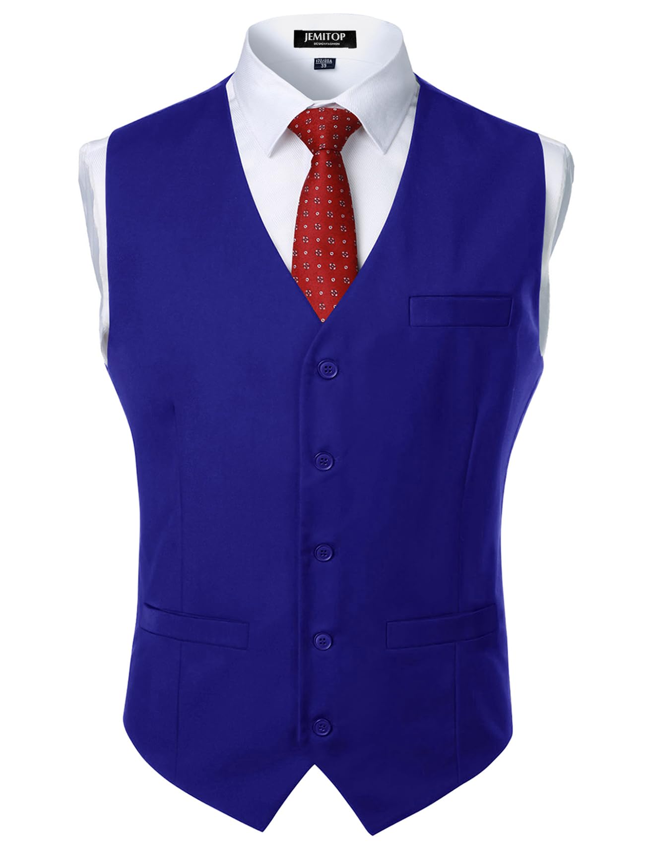 JEMITOP Men's Classic Slim Fit Dress Vest Formal Wedding Prom Tuxedo Suit Vest with Pocket
