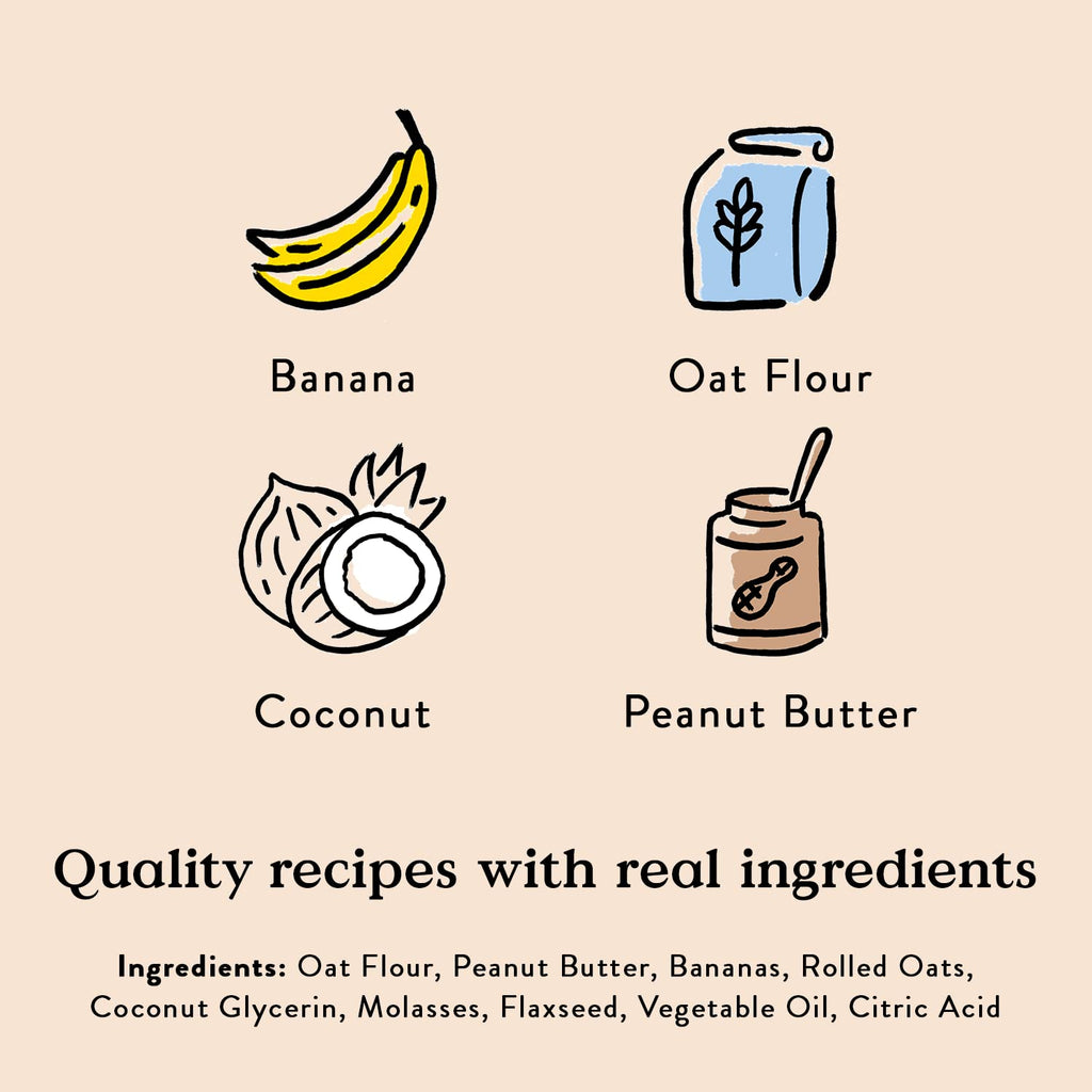 Bocce's Bakery Bac'n Nutty Soft & Chewy Dog Treats, Wheat-Free PB & Bacon Flavored All Natural Limited Ingredient Oven Baked Cookies for Dogs, 6 oz Bag