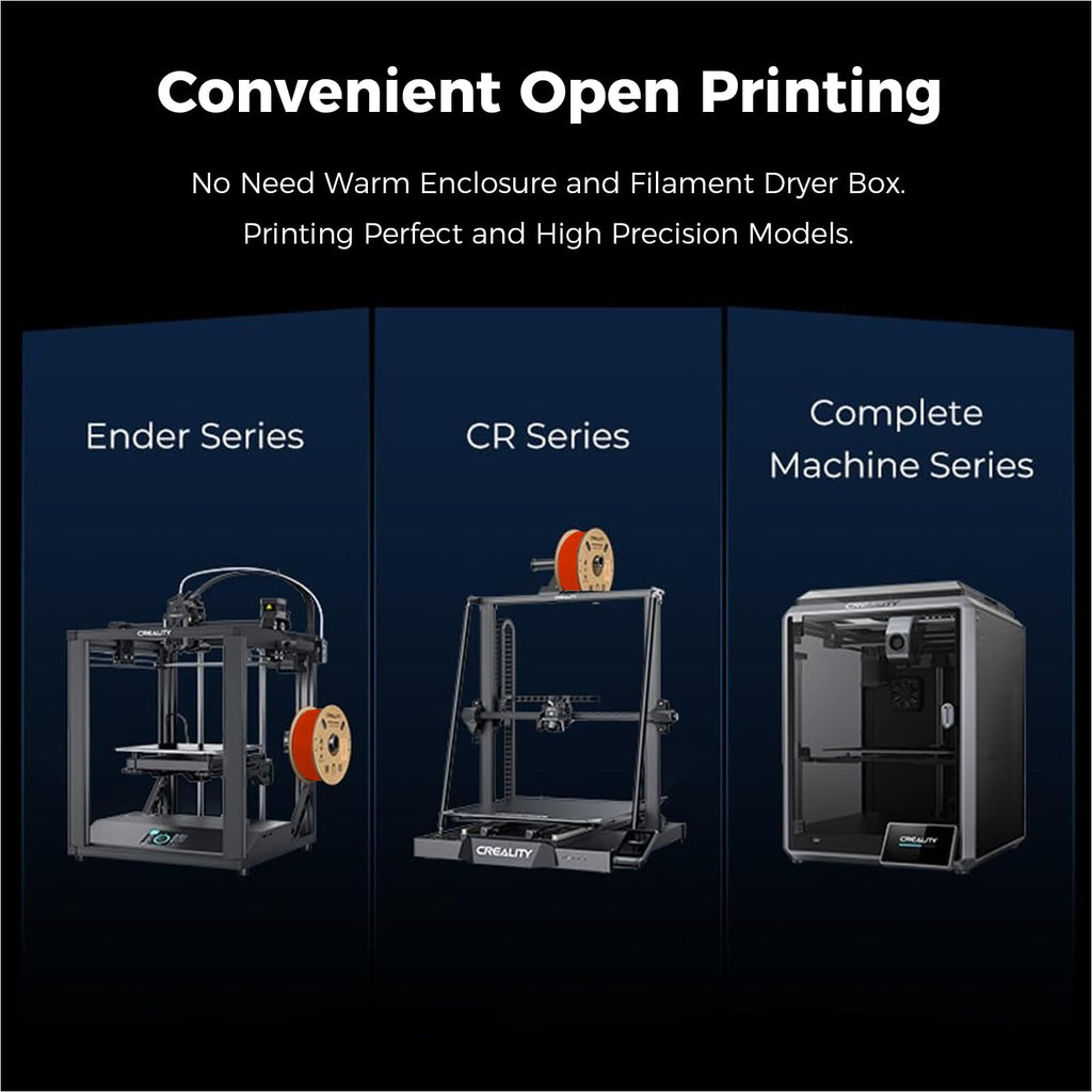 Creality Hyper ABS Filament, Official 3D Printer Filament ABS 1.75mm for Up to 300mm/s High-Speed Printing Convenient Open Printing Material, 1kg(2.2lbs) Spool Fit Most 3D Printer(Black)