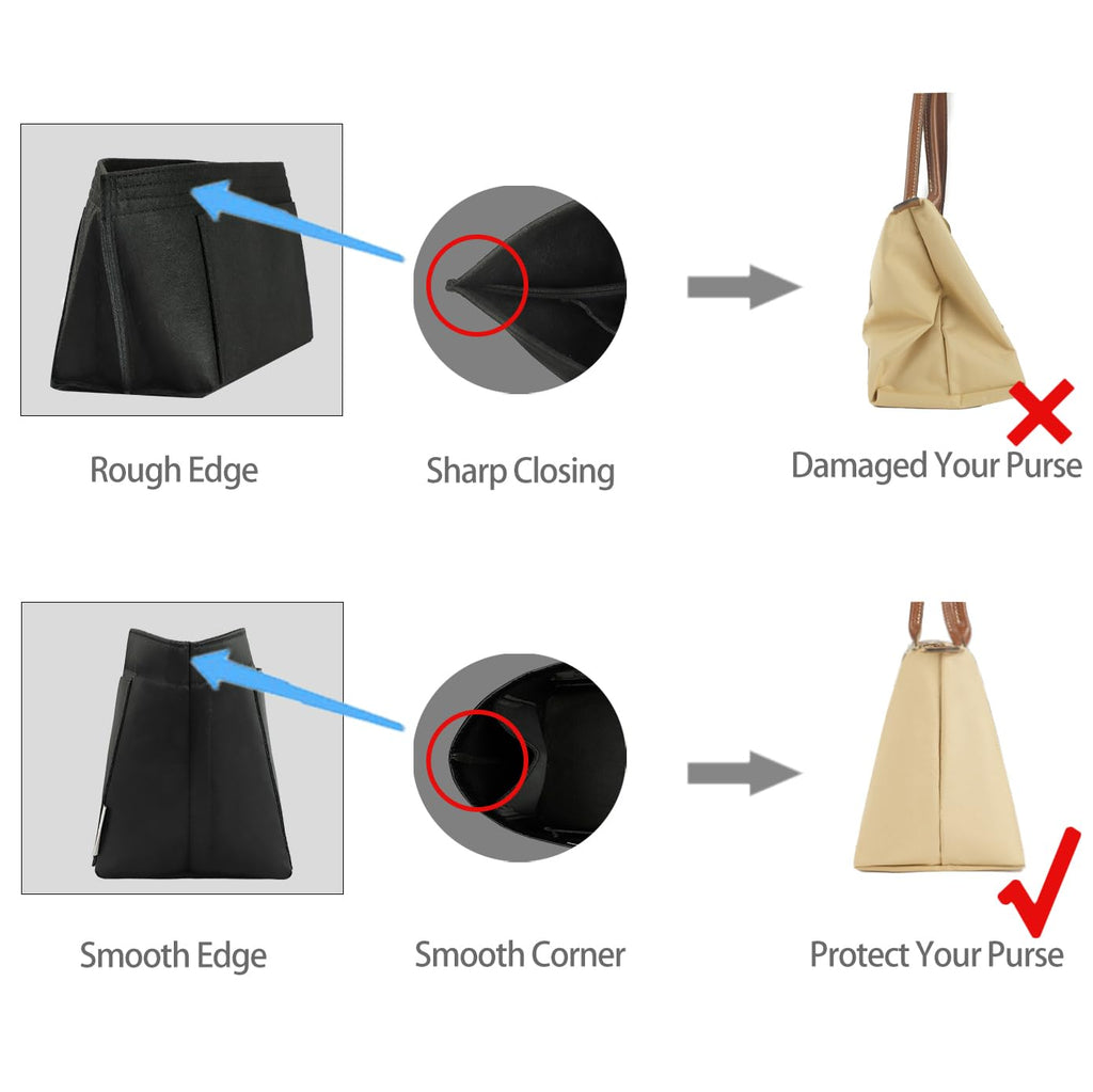 ZTUJO Purse Organizer Insert For Handbag & Tote Shaper,Tote Bag Organizer Insert For Speedy Neverful, 6 Sizes(Small, Silky Brown)