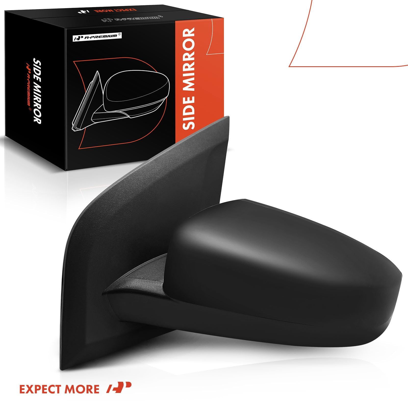 A-Premium Pair (2) Driver and Passenger Side Power Door Mirror - Compatible with Nissan Sentra 2007-2012 - Non-Heated Non-Folding Black Outside Rear View Mirror - Replace# 96302ET01E