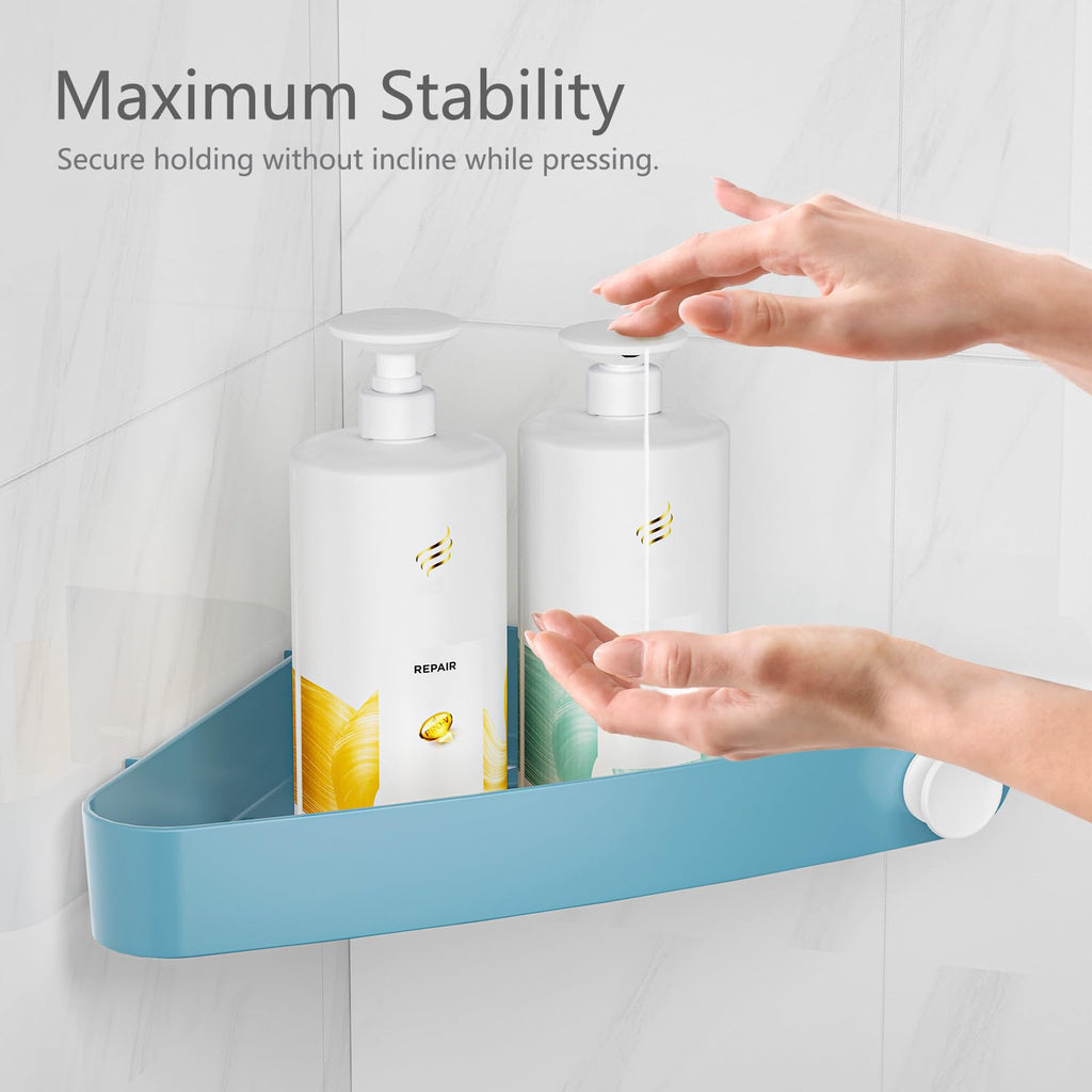 Sotfamily Plastic Shower Caddy Corner (for 90° Only), 2 Pack Adhesive Corner Shower Shelves for Bathroom Organizers and Storage, Black