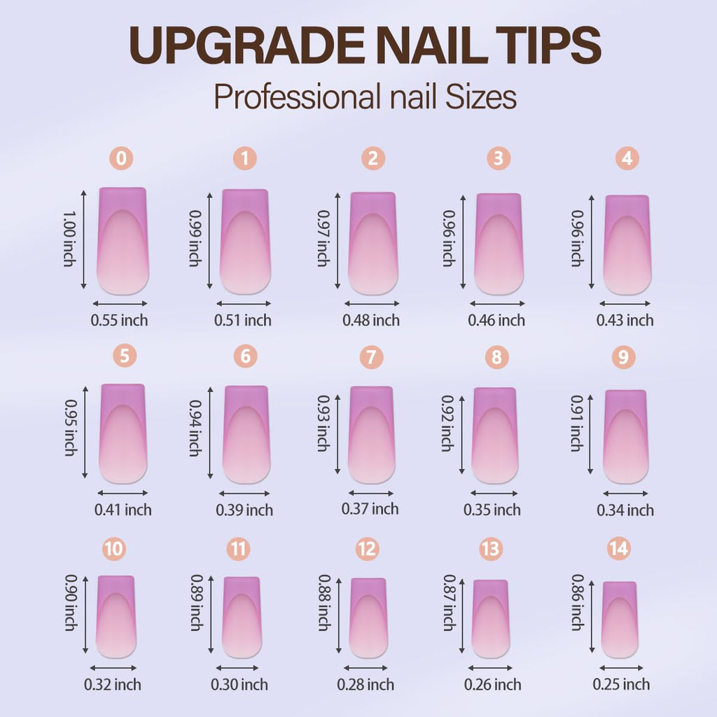 Misssix XBASICTIPS French Tip Press On Nails, 300Pcs French Gel Nail Tips Long Square, Soft Gel Pre-shaped No Need to File 3 in 1 Tips, Fake Nails for Nail Art DIY Extension Designs 15 Sizes