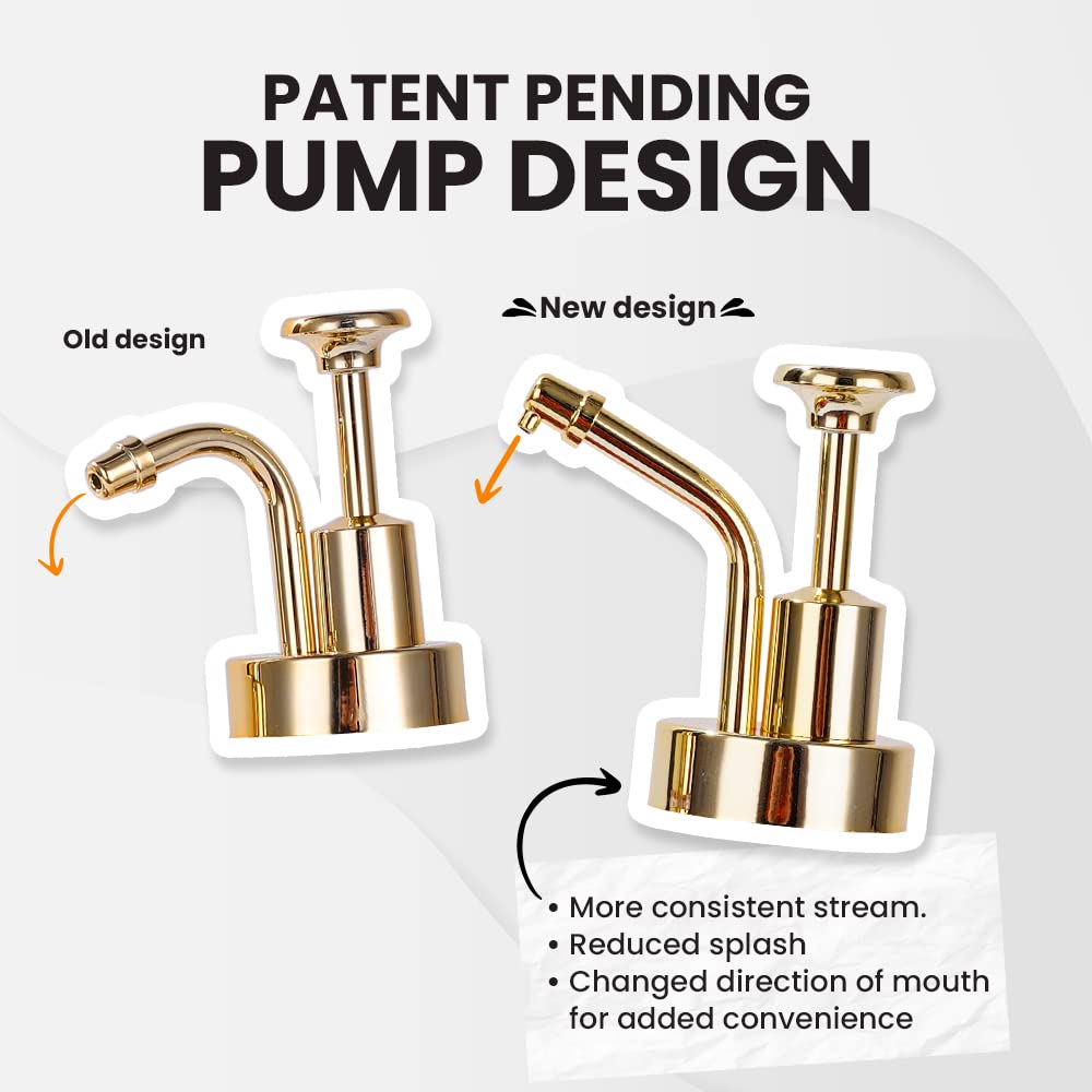 Molimoli Coffee Syrup Dispenser - Glass Bottle w. Pump, 11.8 oz 350 ml, Set of 2, Black Upgraded Pump