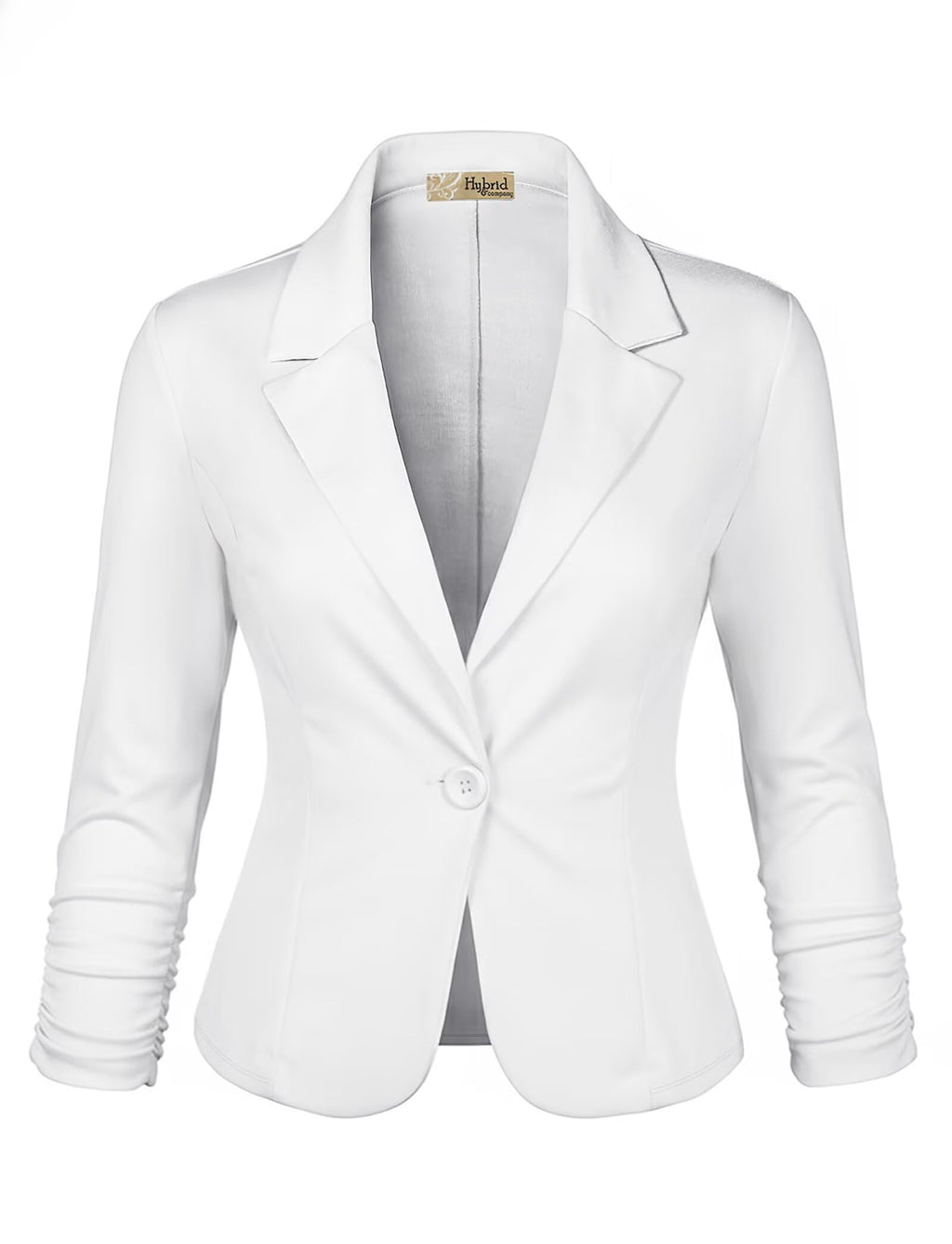 Hybrid & Company Women's Lightweight Casual Work Office Stretch Ponte Cardigan Blazer Jacket Made in USA