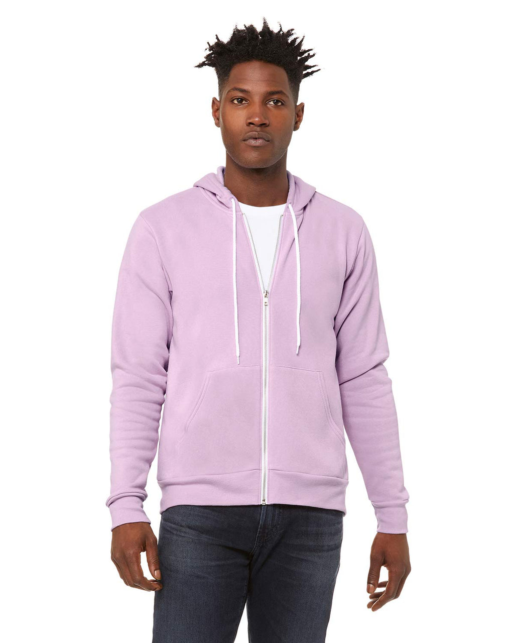 Bella & Canvas Men's 3739 Unisex Poly-Cotton Fleece Full-Zip Hoodie