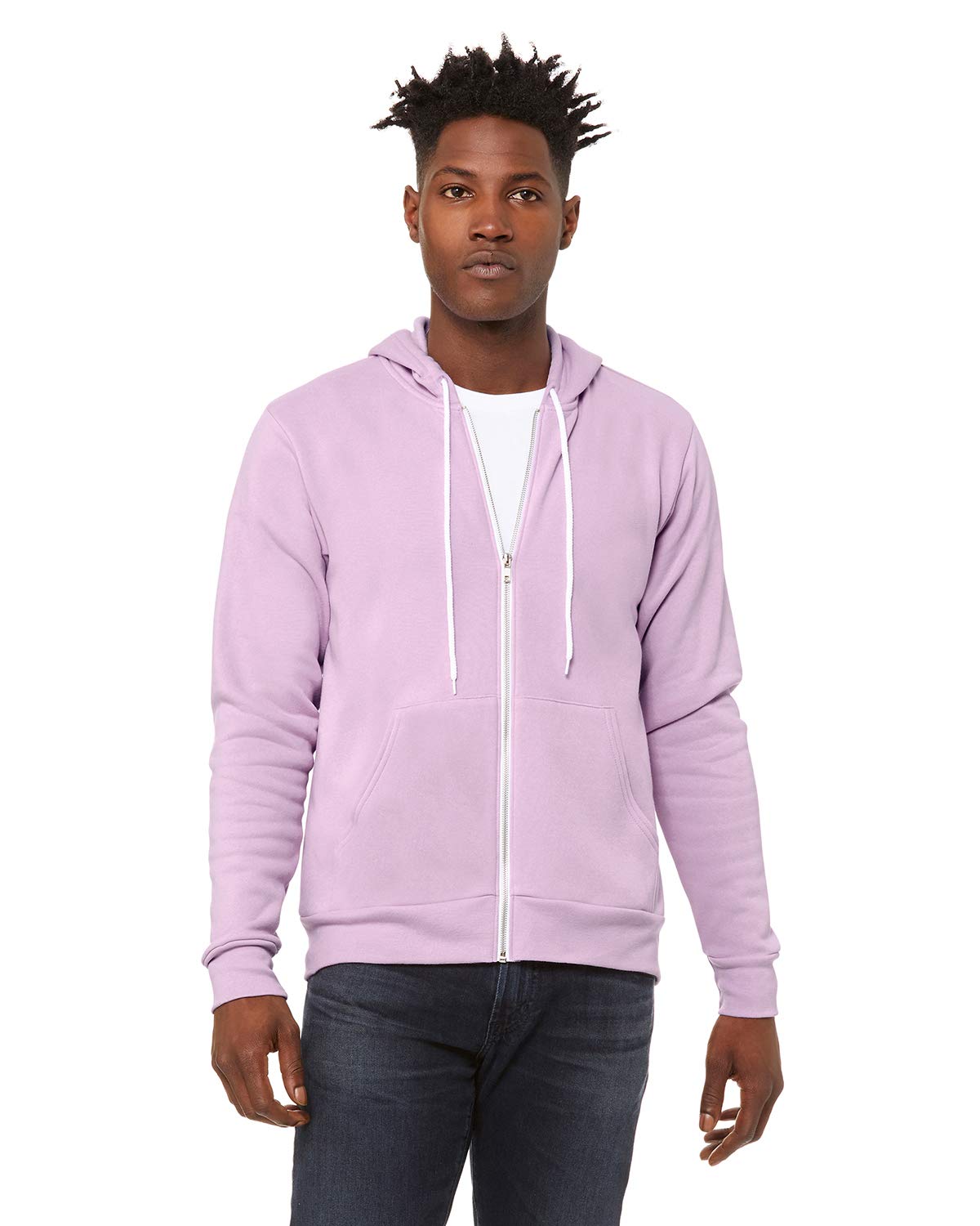 Bella & Canvas Men's 3739 Unisex Poly-Cotton Fleece Full-Zip Hoodie