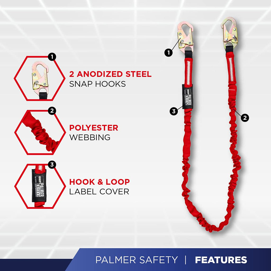 Palmer Safety Hammerhead 5pt Safety Harness Back Padded, QCB Chest, Tongue Buckel Legs Straps, Back & Side D-Rings