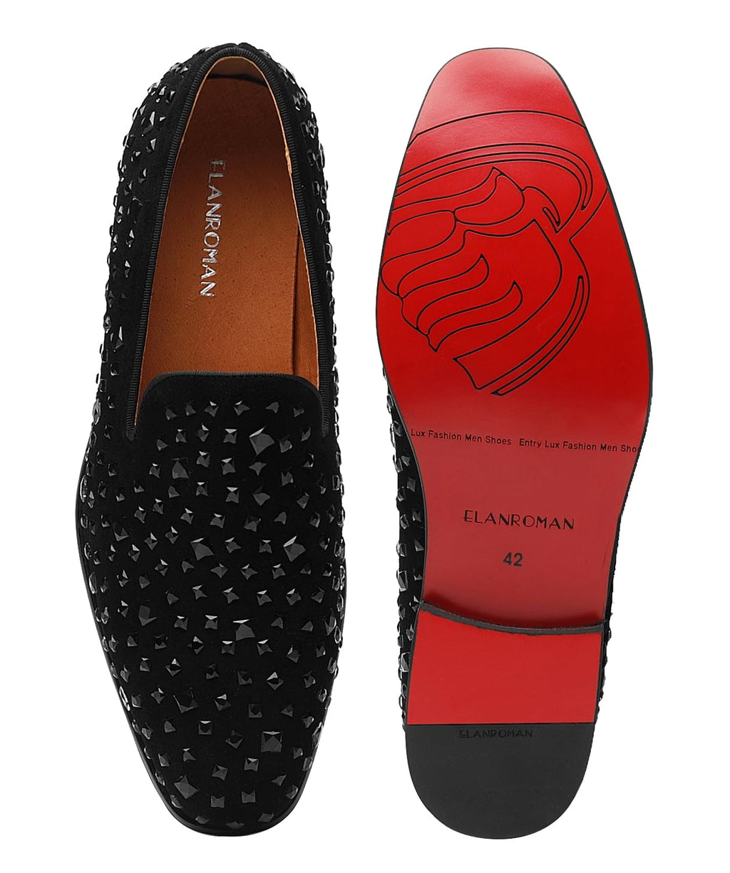 ELANROMAN Men's Loafers Leather Wedding Party Dress Shoes