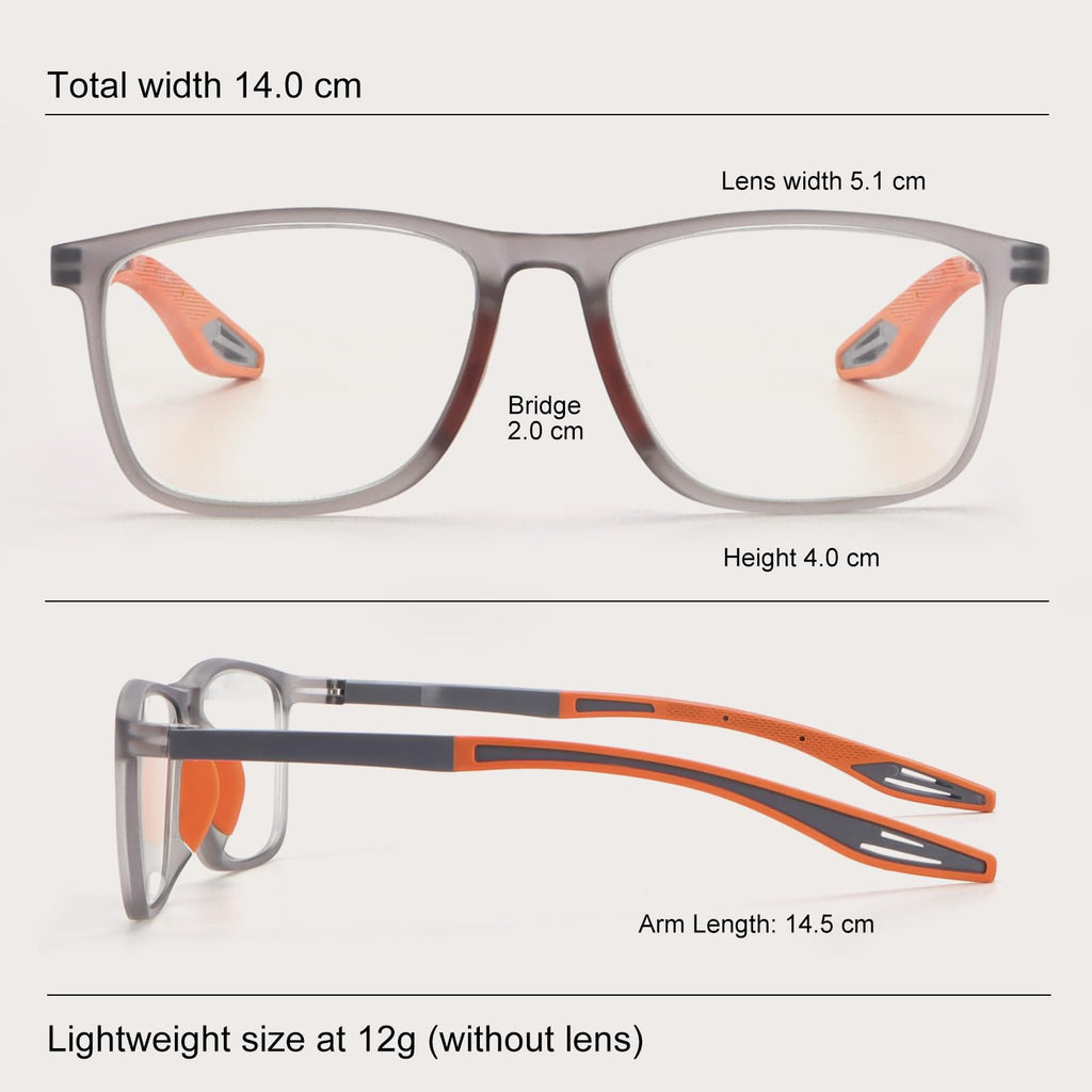 BLOEXCLU 4 Pack Progressive Multifocus Reading Glasses for Men Women TR90 Sports Style Anti-Blue Light Computer Readers