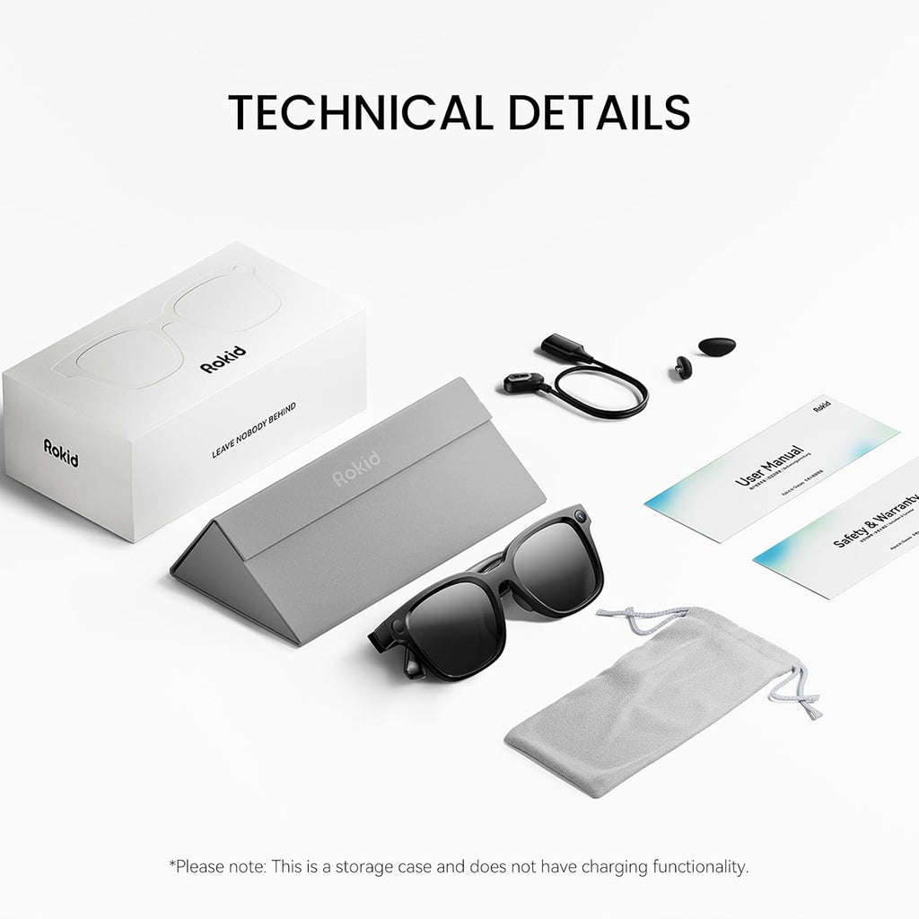 Rokid Ai Glasses Style (Non-Display), 2026 Smart Audio Sun Glasses with ChatGPT & Gemini, Real-Time Translation, 12MP Camera, Voice-Controlled Assistant, Hands-Free Calls, Productivity for Travel