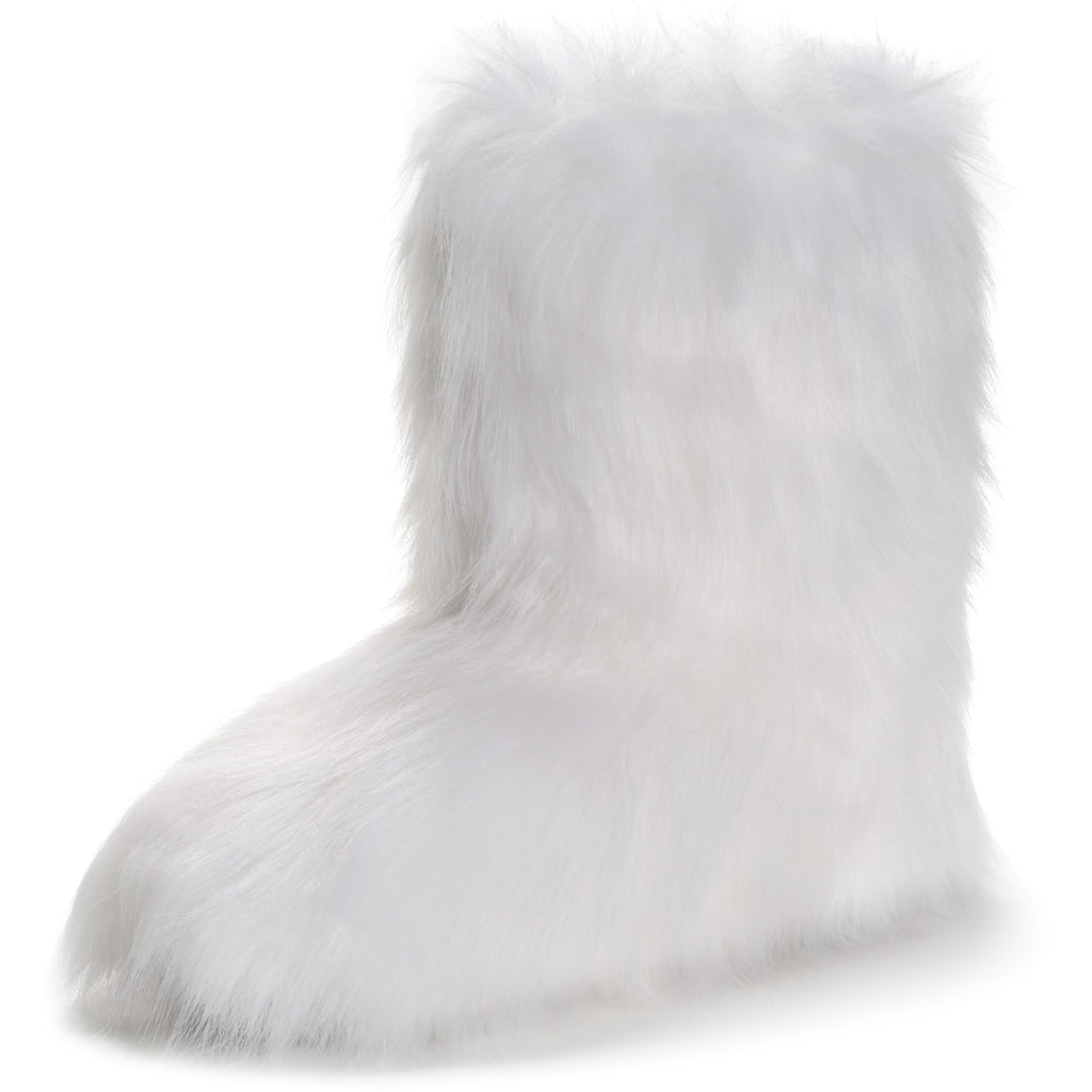 IXU Women's Faux Fur Boot Furry Fluffy Round Toe Suede Snow Winter Women Boots Comfy Plush Warm Short Outdoor Indoor Flat Shoes Mid-Calf Boots