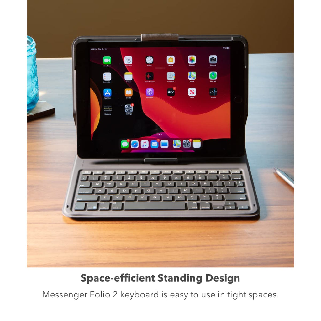 ZAGG - Messenger Folio 2 - Tablet Keyboard & Case for 10.2-inch iPad, 10.5-inch iPad/Air 3