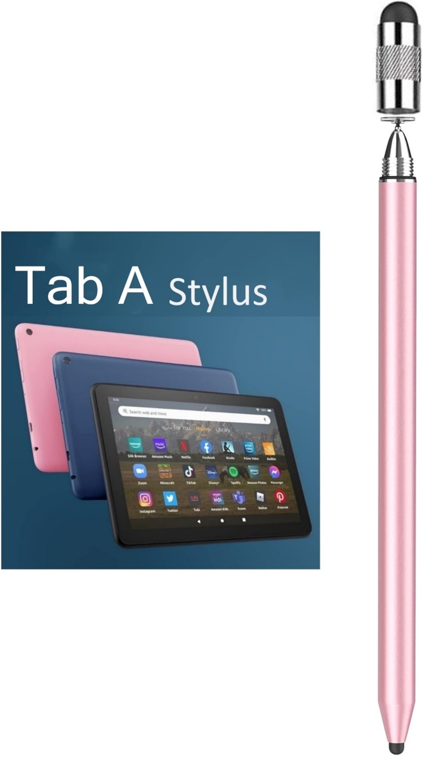 3-in-1 Stylus Pen for Samsung Galaxy Tab A11/A11+/A9+/A9/A8/A8 Plus/A7/A7 Lite, Stylus for iPad Pro/iPhone/Fire/Surface Tables Android,&iOS All Touch Devices (3 in 1 Black)