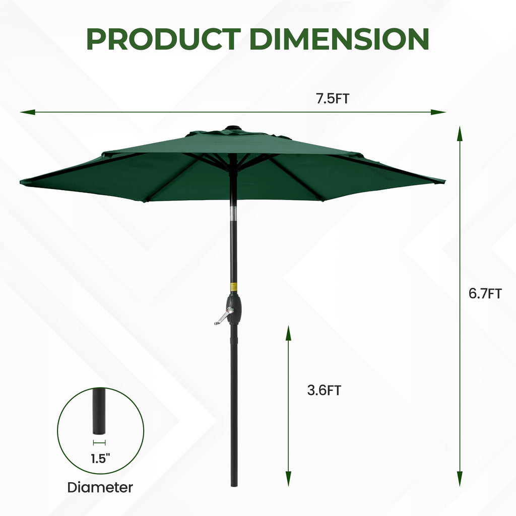 SUNVIVI OUTDOOR Outdoor Patio Umbrella, Patio Umbrella, Market Umbrella, Large Outdoor Umbrella, Metal Pole Umbrella with Push Button Tilt and Crank, Polyester Canopy